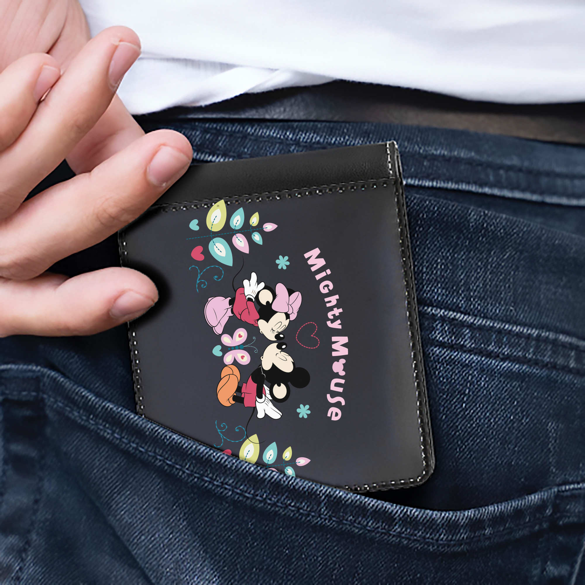 （画像用） ミッキーマウス Mickey Mouse 二つ折り革財布