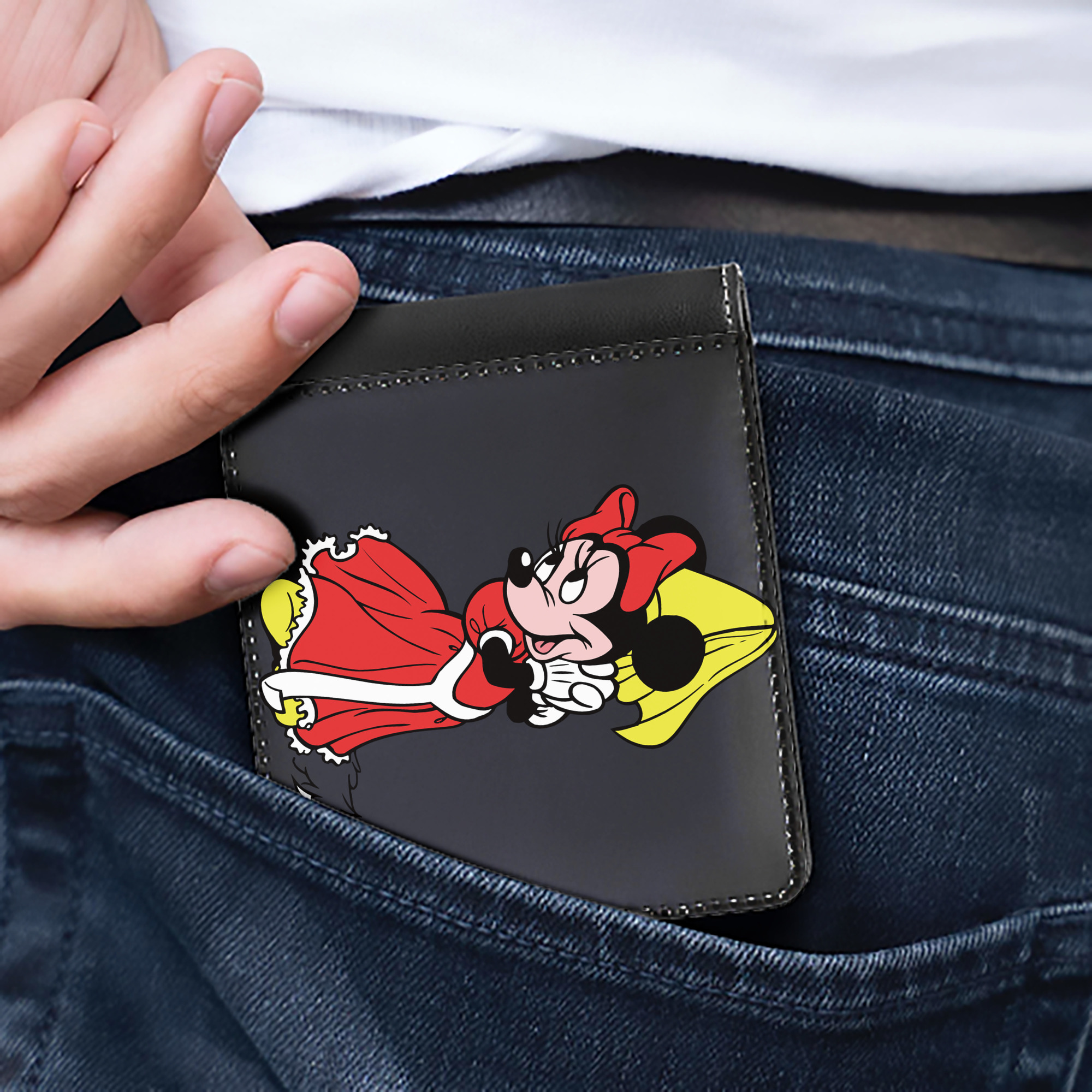 （画像用） ミッキーマウス Mickey Mouse 二つ折り革財布