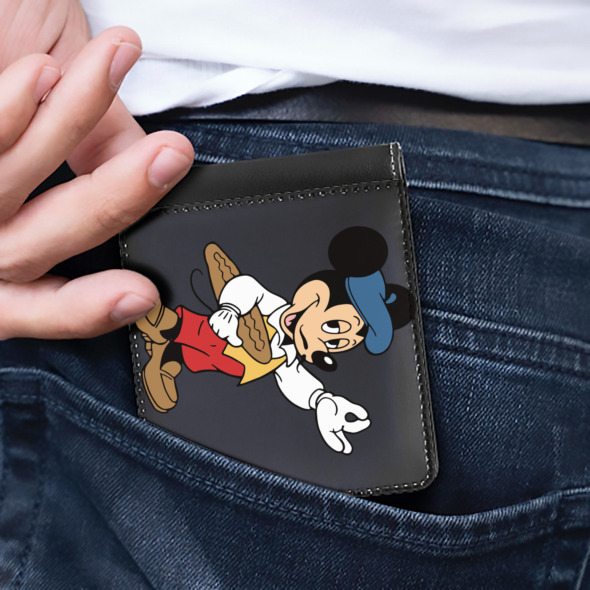 （画像用） ミッキーマウス Mickey Mouse 二つ折り革財布