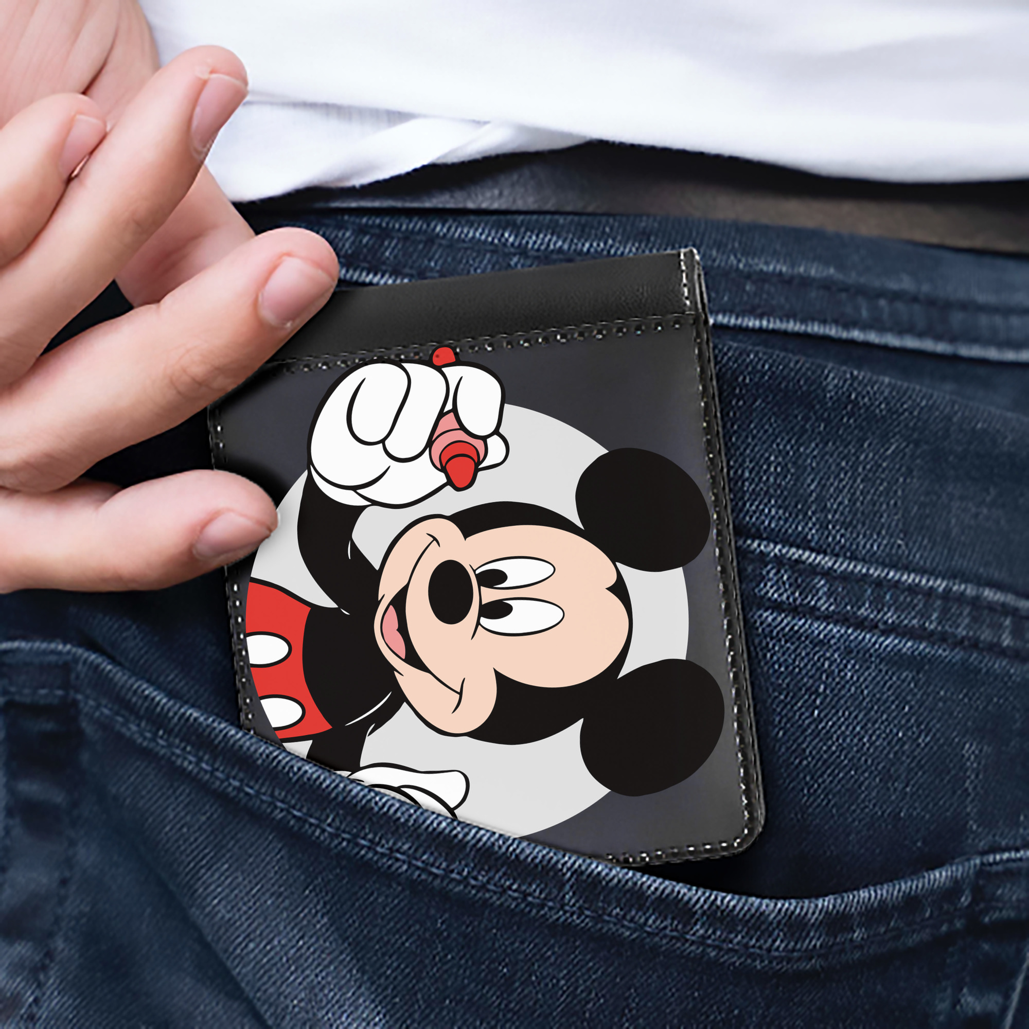 （画像用） ミッキーマウス Mickey Mouse 二つ折り革財布