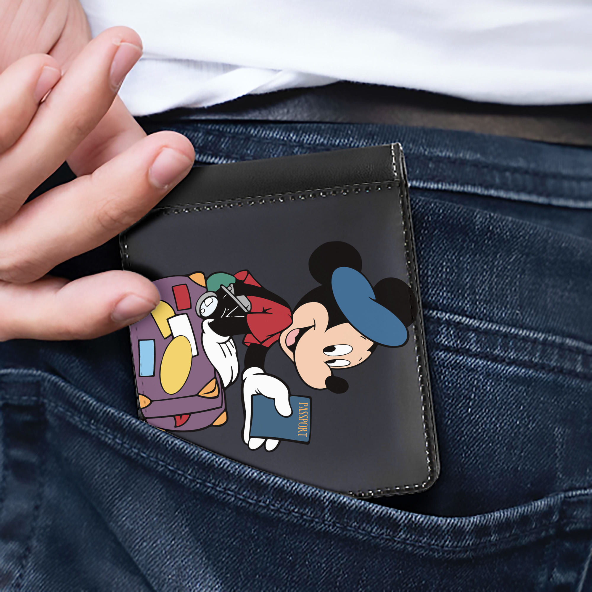 （画像用） ミッキーマウス Mickey Mouse 二つ折り革財布