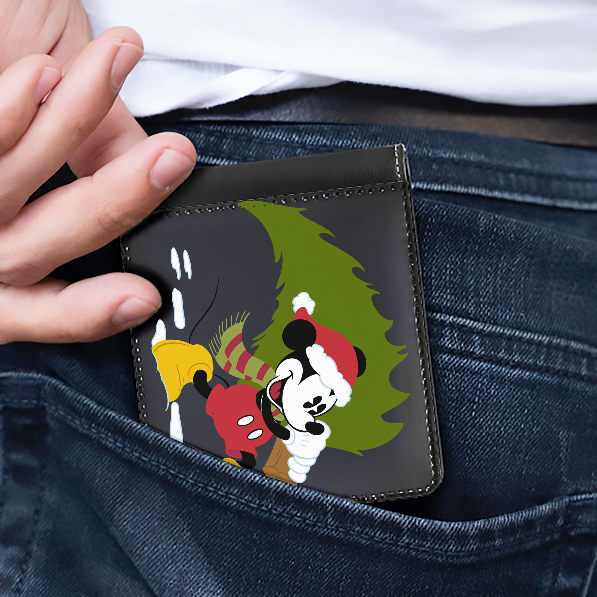 （画像用） ミッキーマウス Mickey Mouse 二つ折り革財布