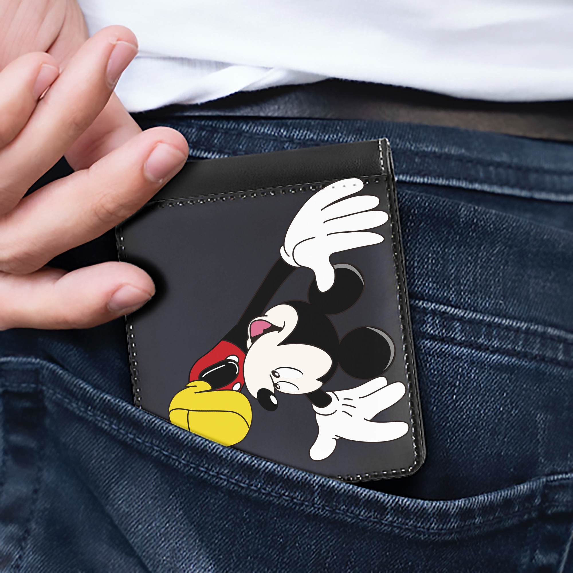（画像用） ミッキーマウス Mickey Mouse 二つ折り革財布