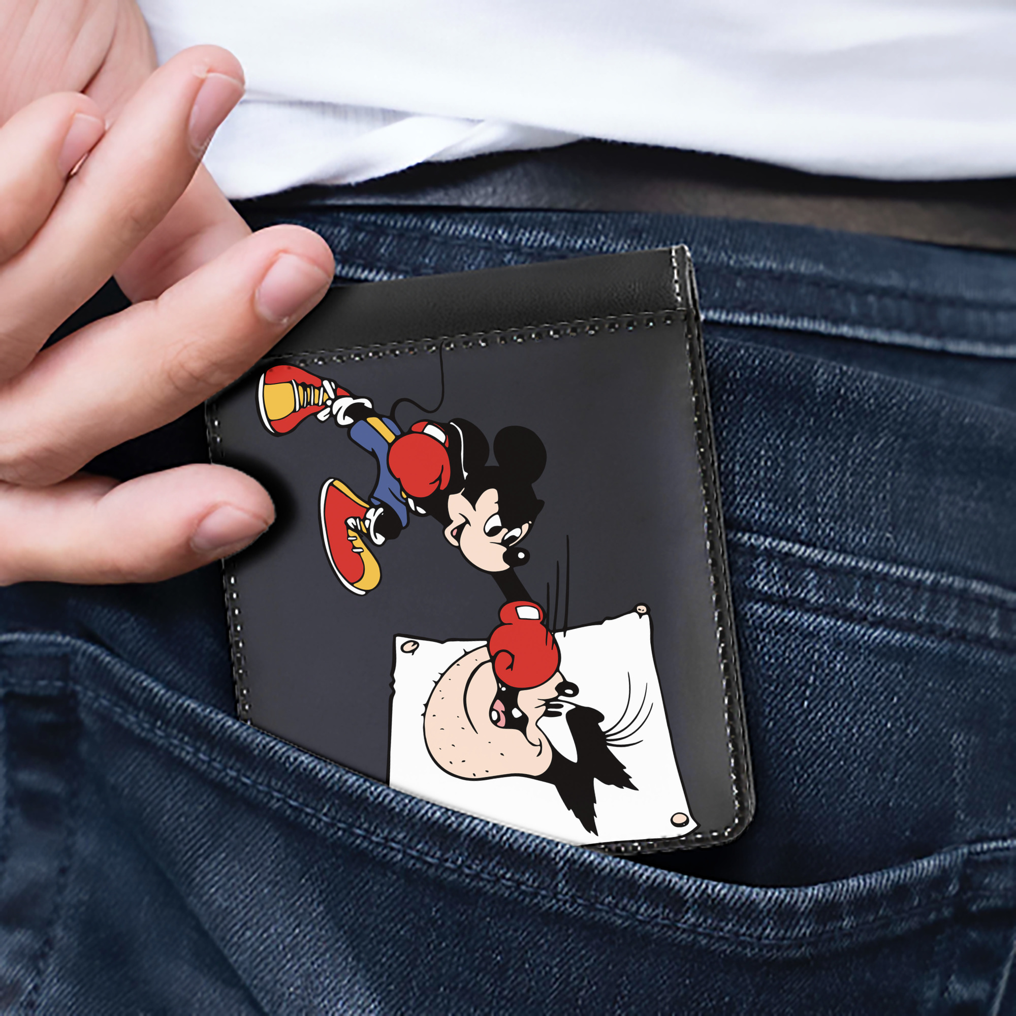 （画像用） ミッキーマウス Mickey Mouse 二つ折り革財布