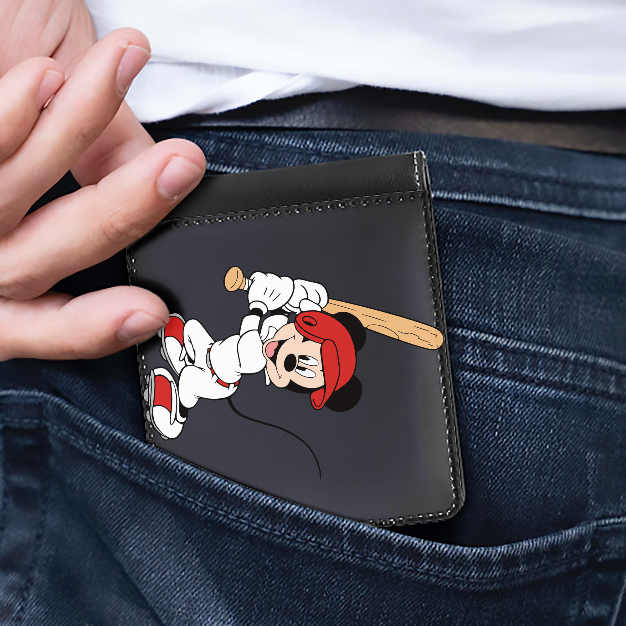 （画像用） ミッキーマウス Mickey Mouse 二つ折り革財布