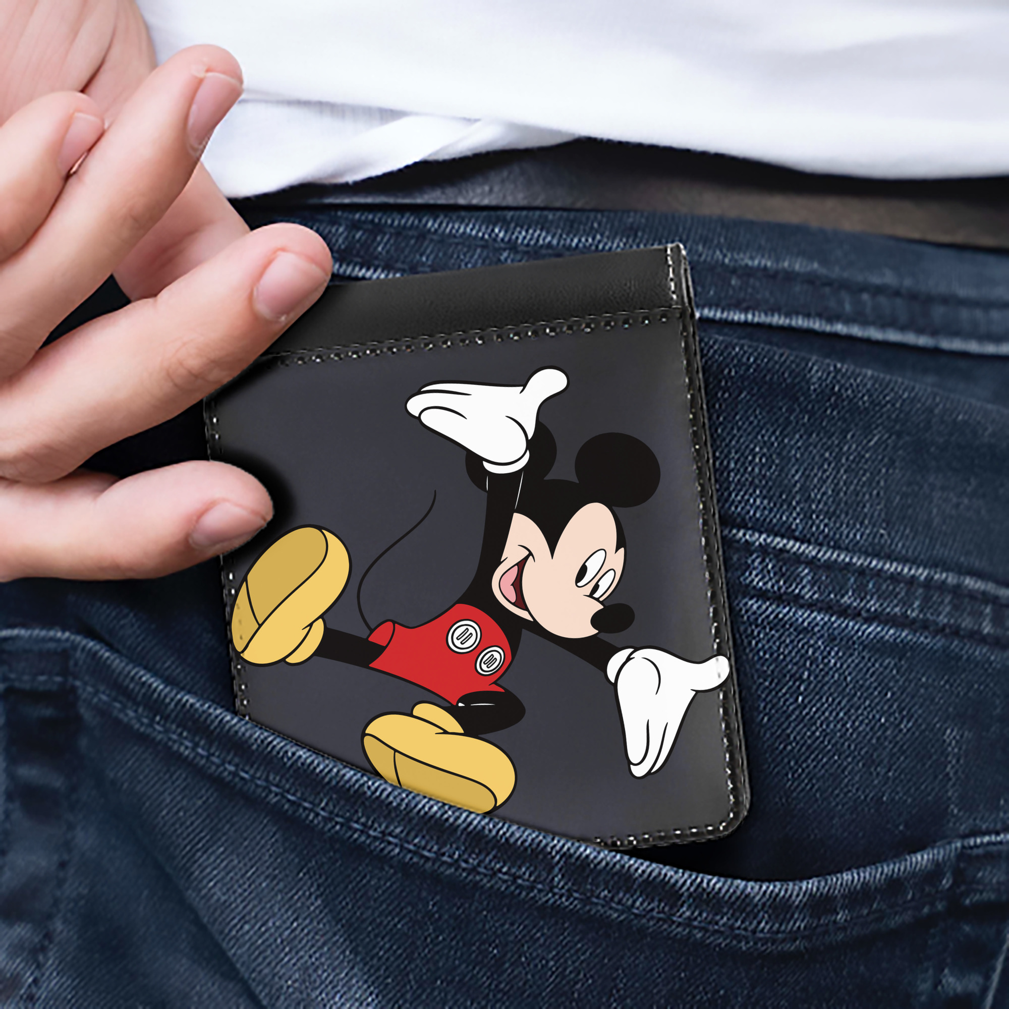 （画像用） ミッキーマウス Mickey Mouse 二つ折り革財布