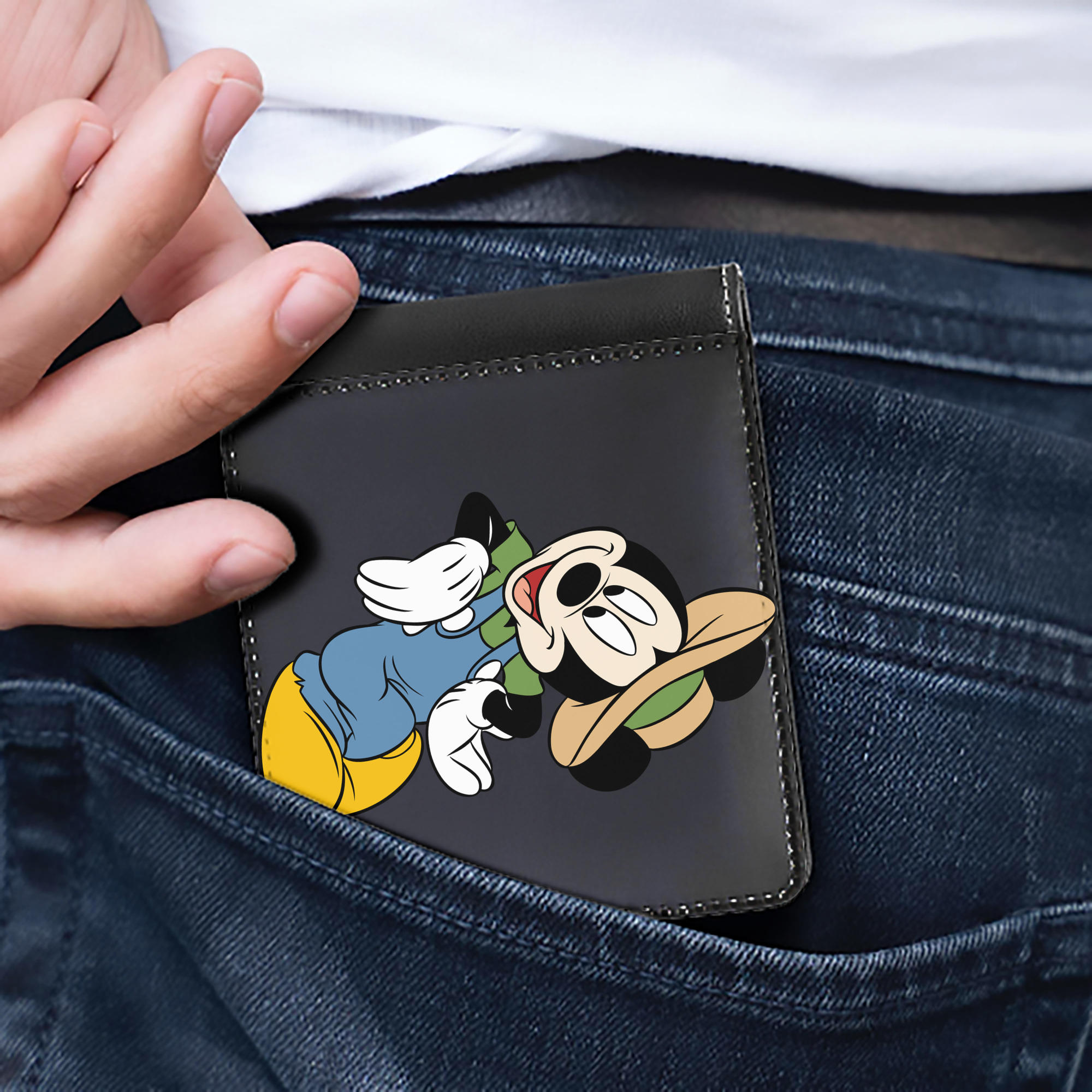 （画像用） ミッキーマウス Mickey Mouse 二つ折り革財布