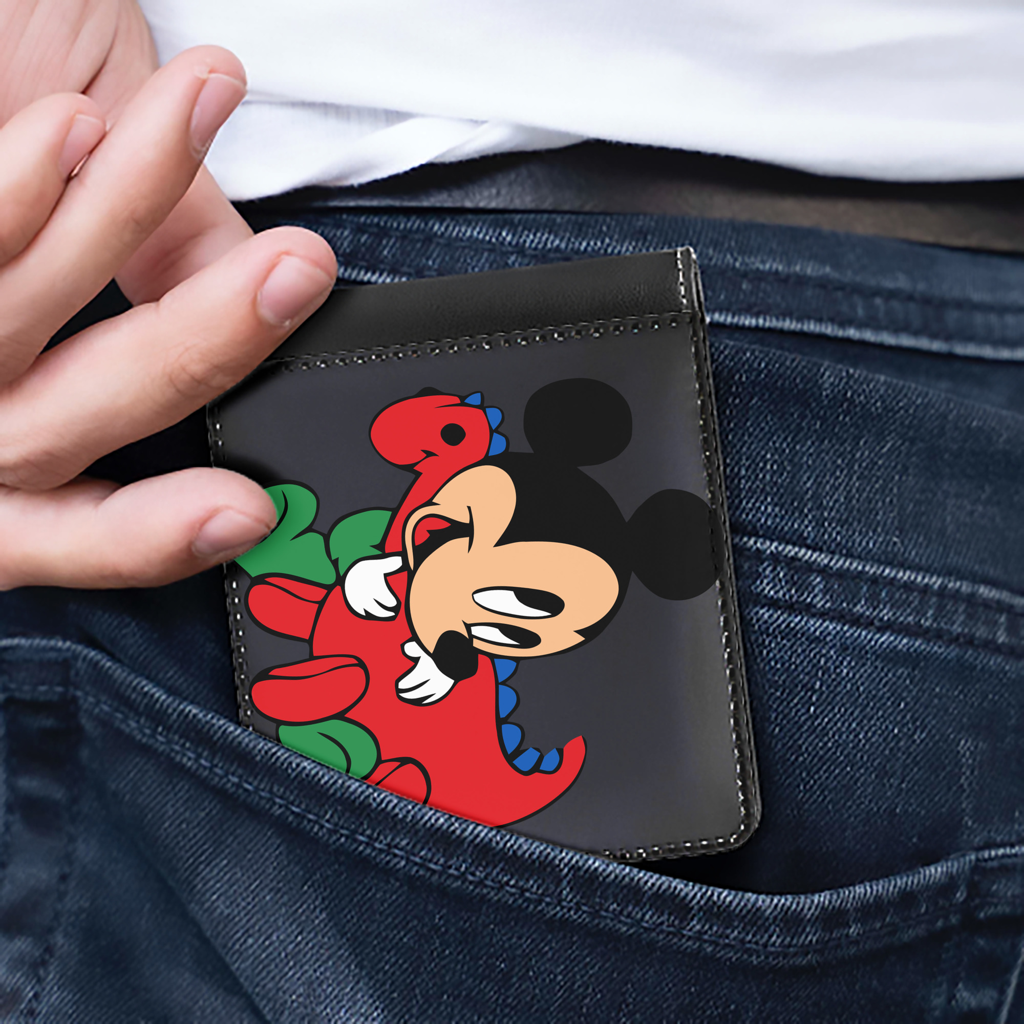 （画像用） ミッキーマウス Mickey Mouse 二つ折り革財布
