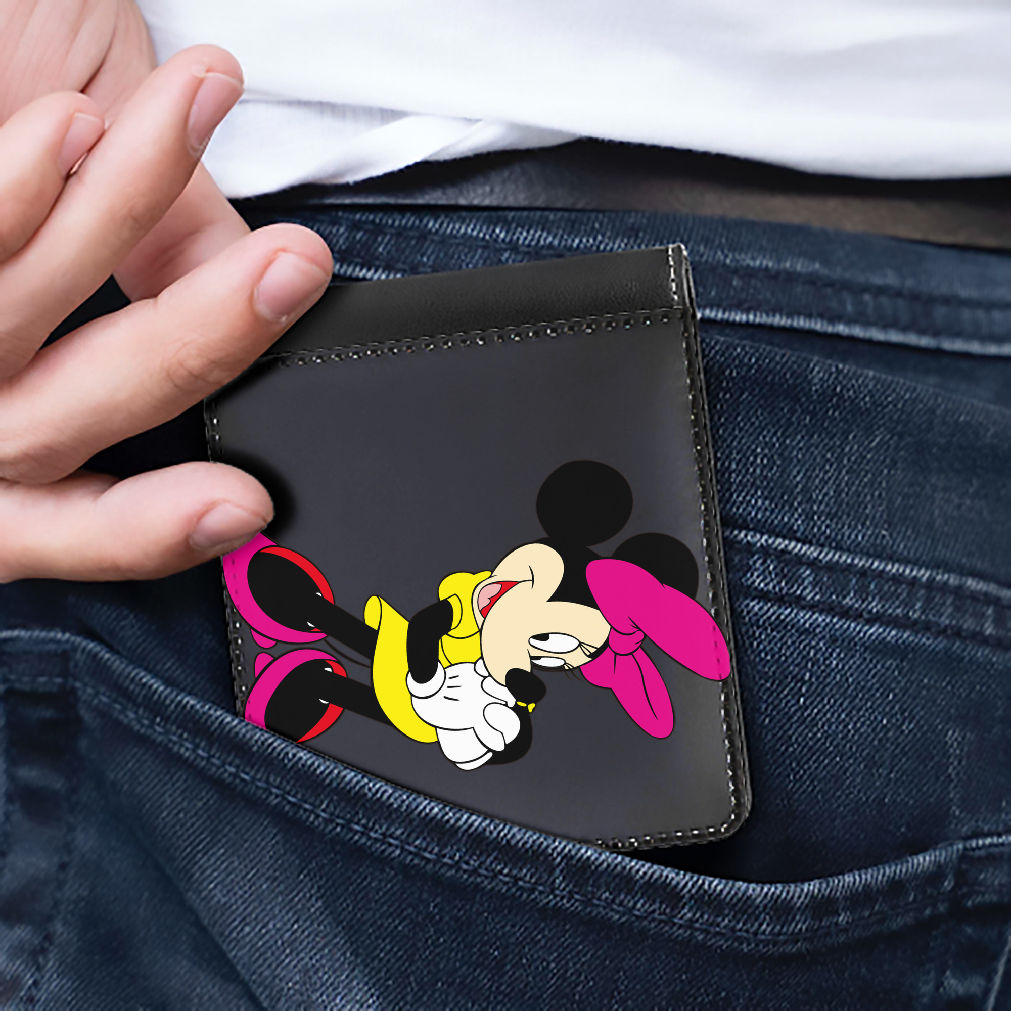 （画像用） ミッキーマウス Mickey Mouse 二つ折り革財布