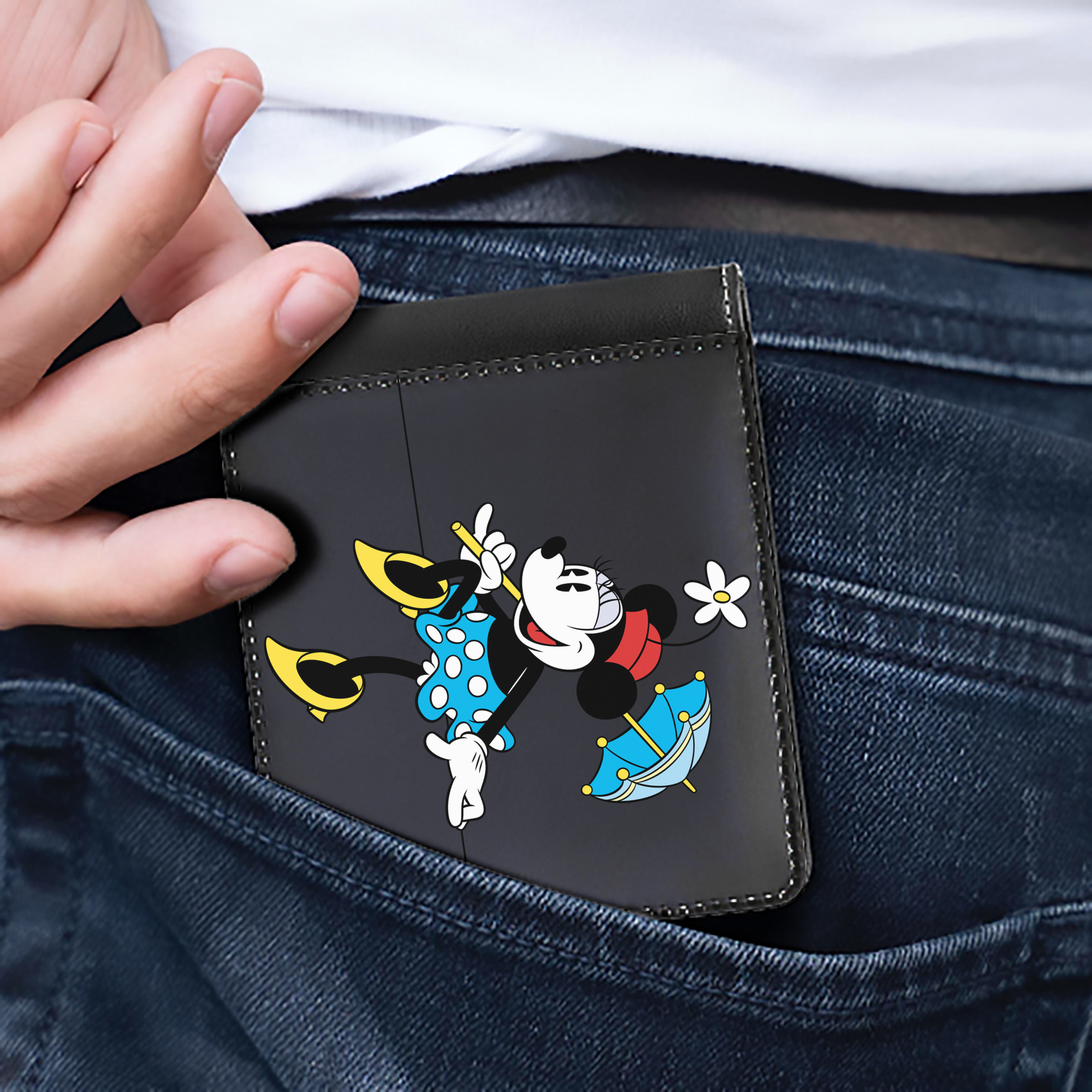 （画像用） ミッキーマウス Mickey Mouse 二つ折り革財布