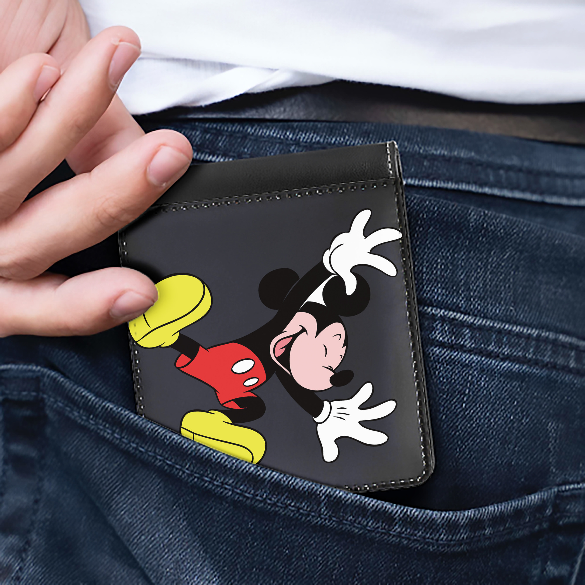 （画像用） ミッキーマウス Mickey Mouse 二つ折り革財布