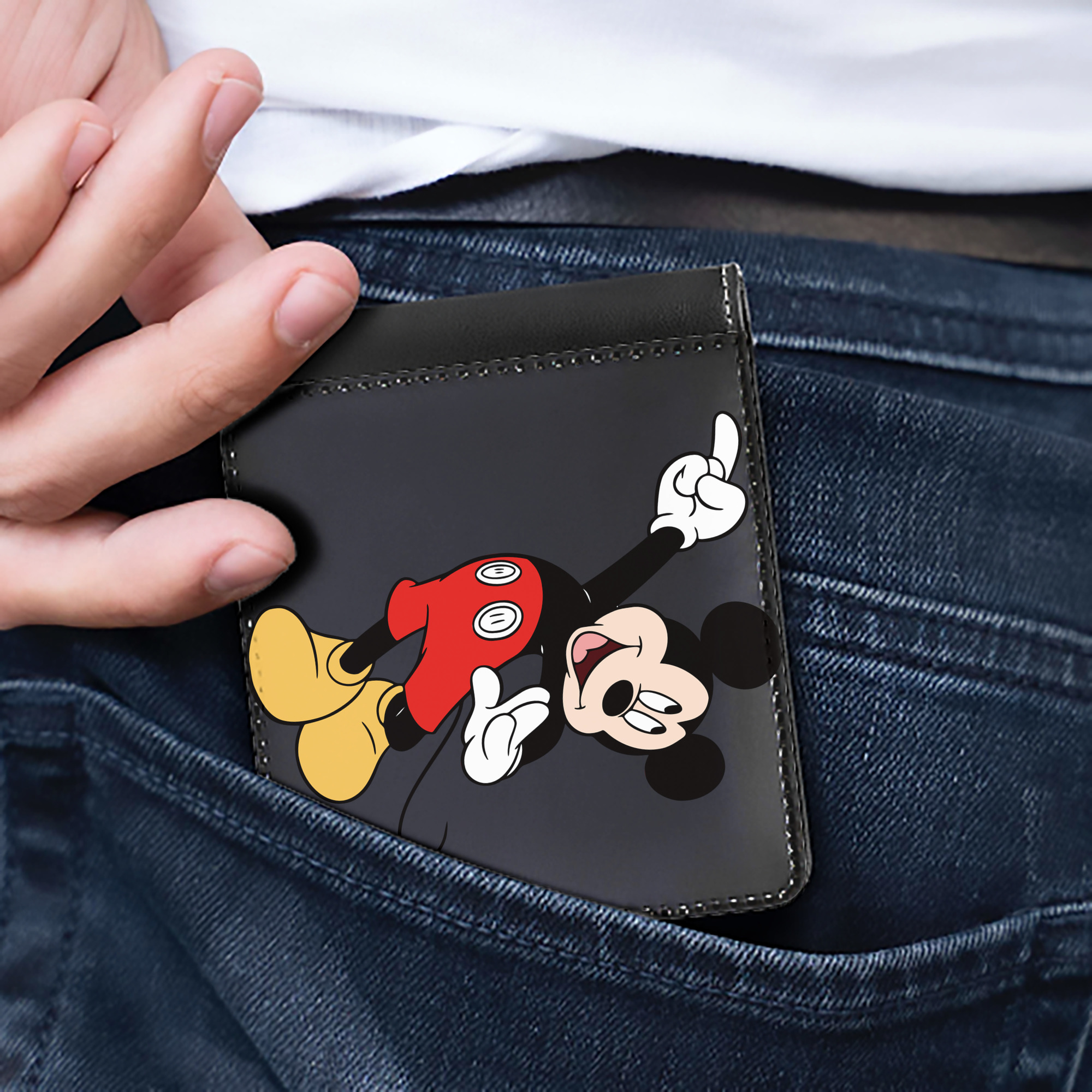 （画像用） ミッキーマウス Mickey Mouse 二つ折り革財布