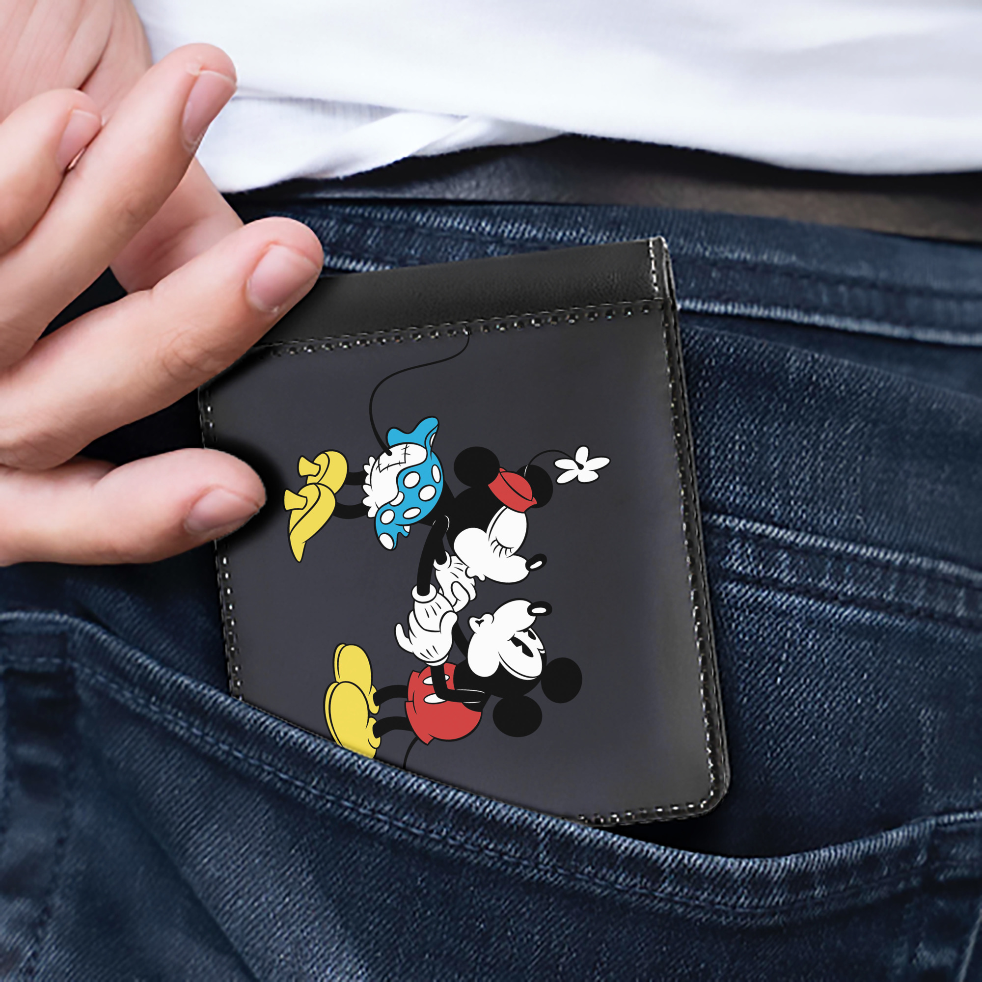 （画像用） ミッキーマウス Mickey Mouse 二つ折り革財布