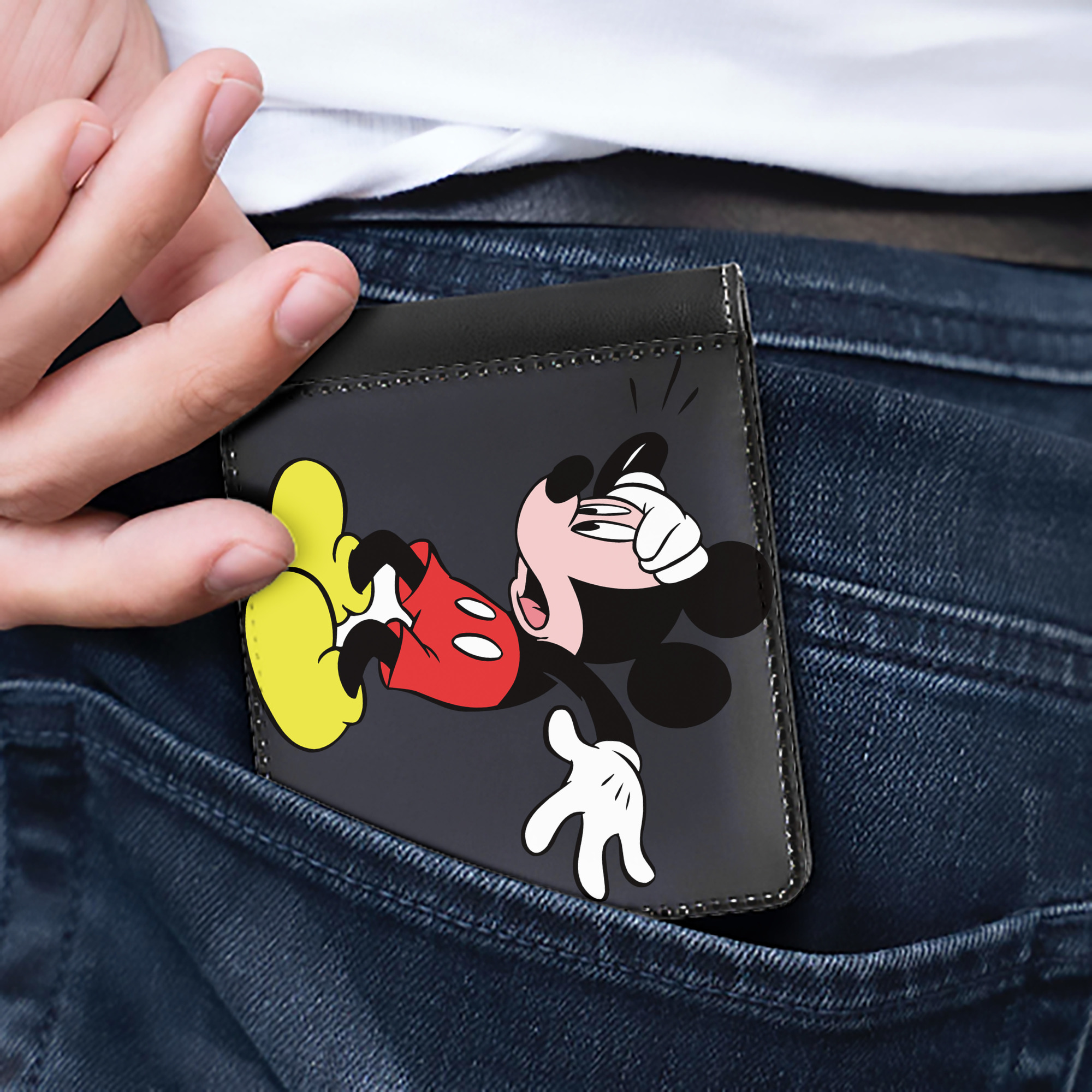 （画像用） ミッキーマウス Mickey Mouse 二つ折り革財布