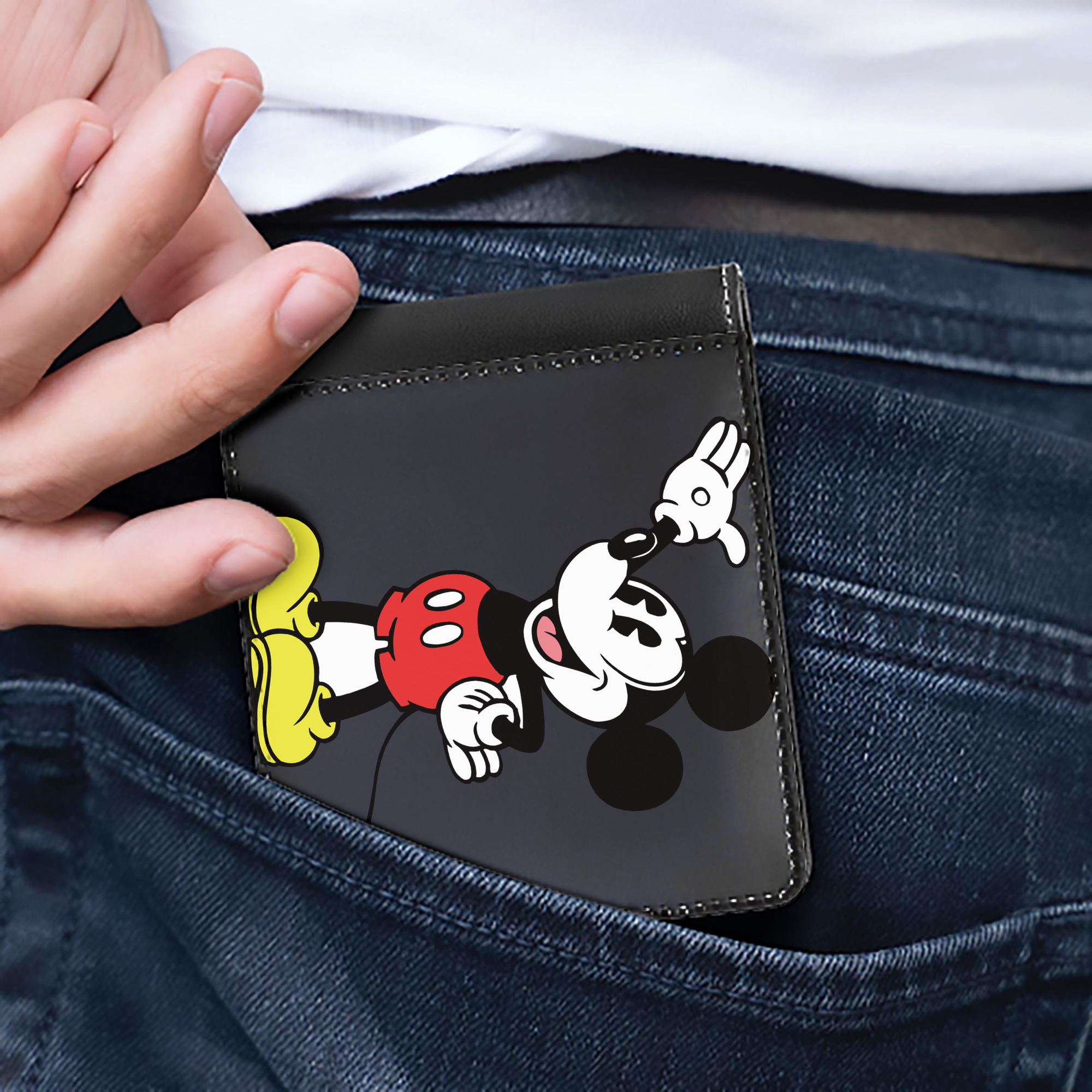 （画像用） ミッキーマウス Mickey Mouse 二つ折り革財布