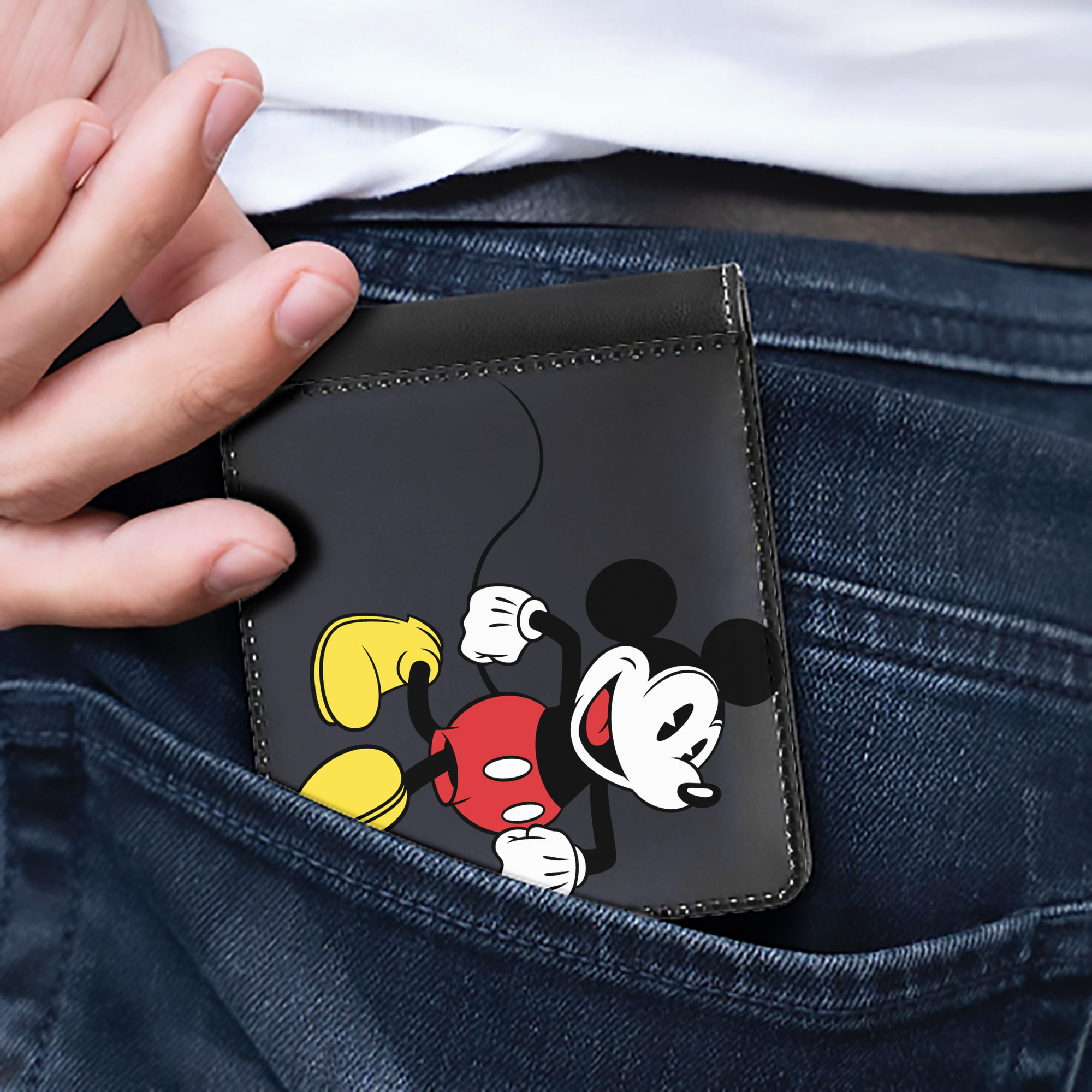 （画像用） ミッキーマウス Mickey Mouse 二つ折り革財布