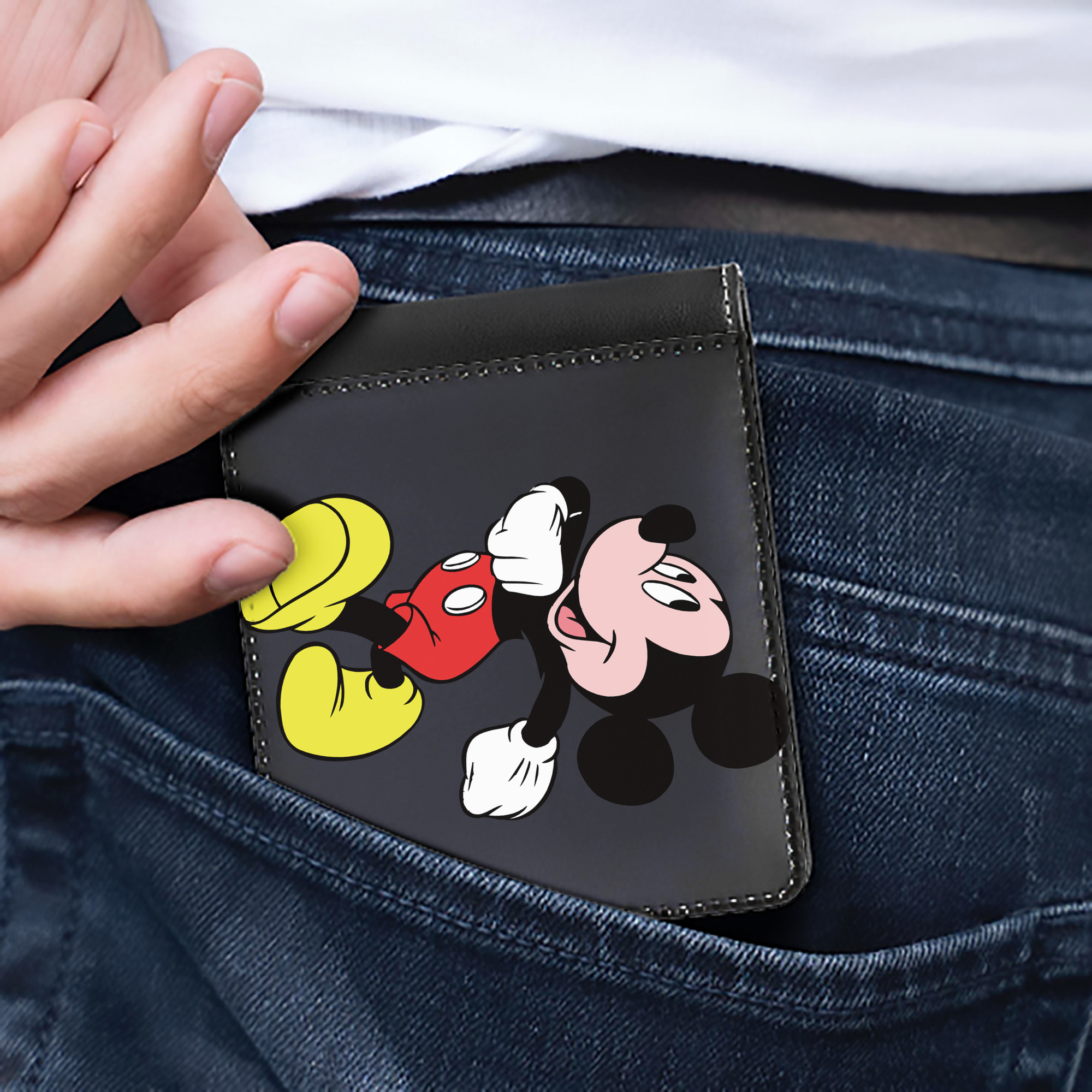 （画像用） ミッキーマウス Mickey Mouse 二つ折り革財布