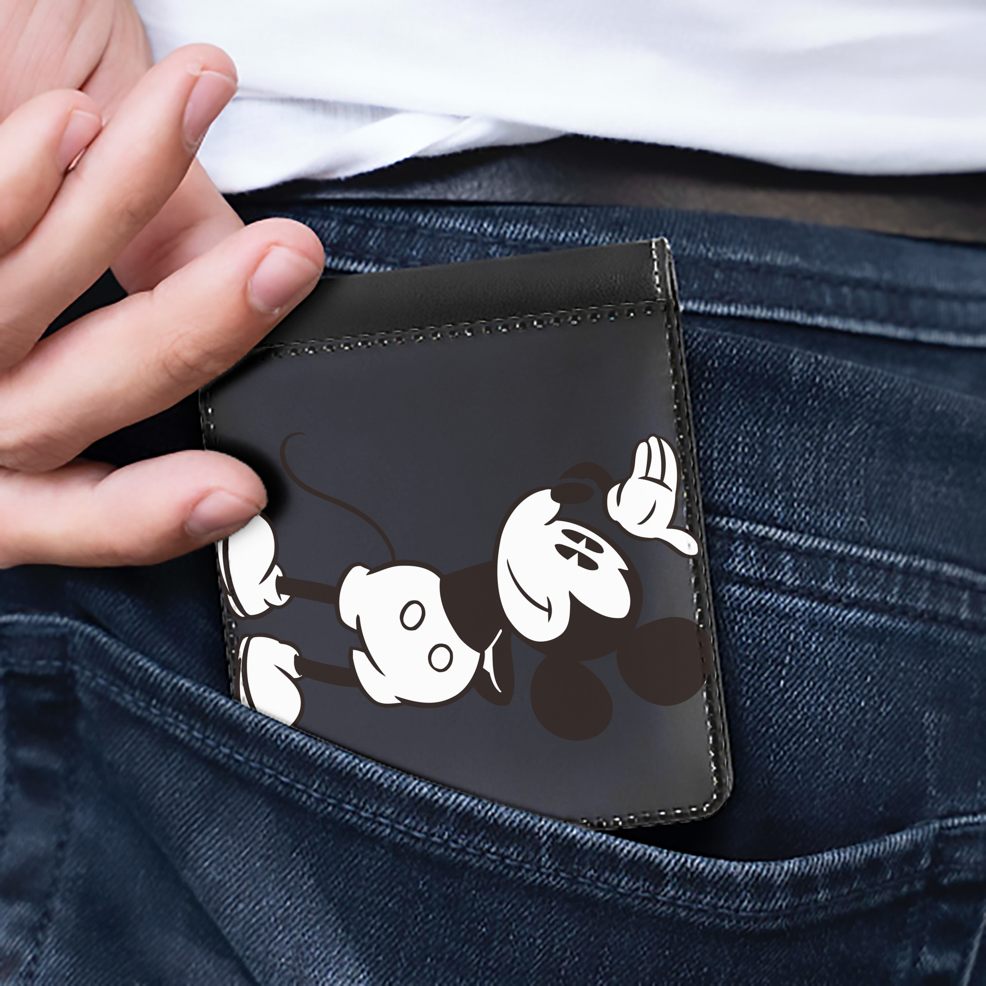 （画像用） ミッキーマウス Mickey Mouse 二つ折り革財布