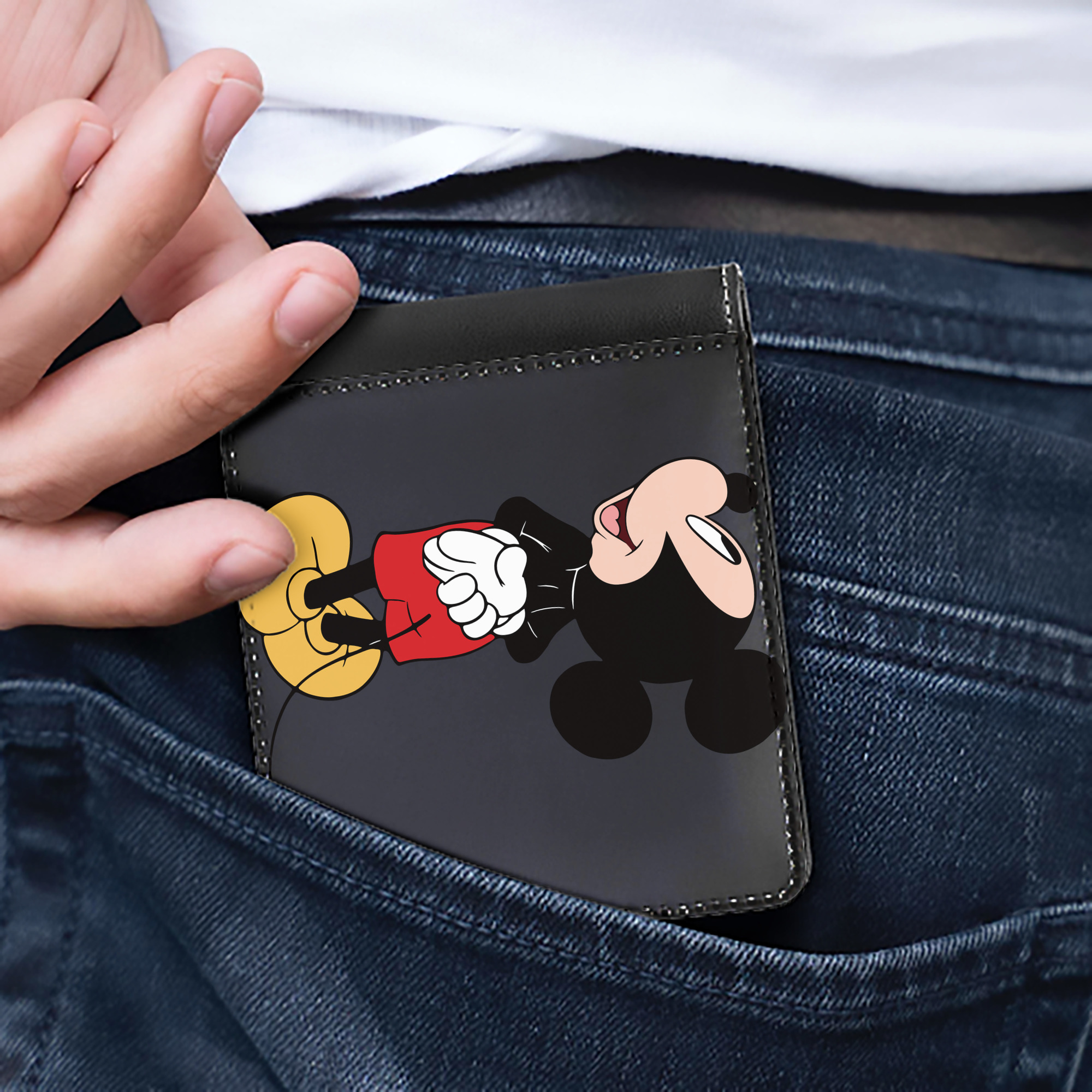 （画像用） ミッキーマウス Mickey Mouse 二つ折り革財布