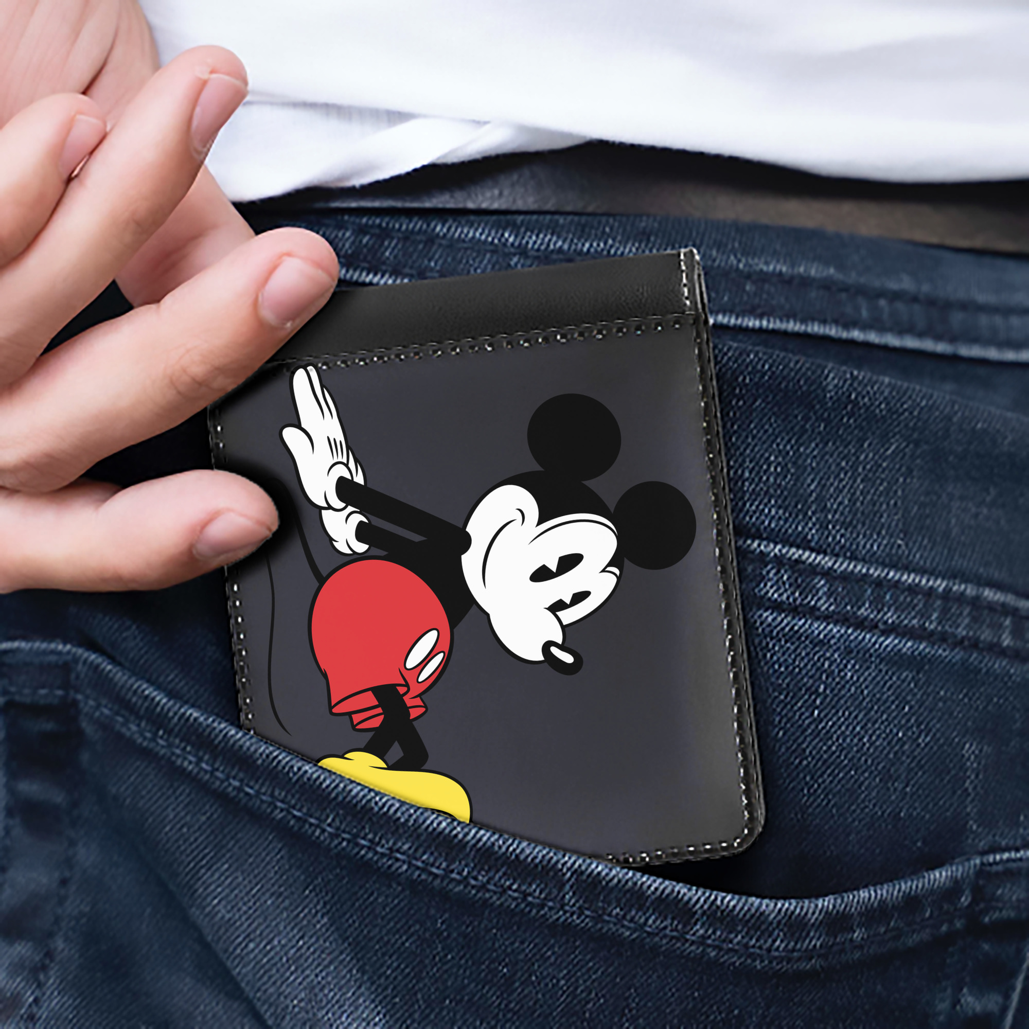 （画像用） ミッキーマウス Mickey Mouse 二つ折り革財布