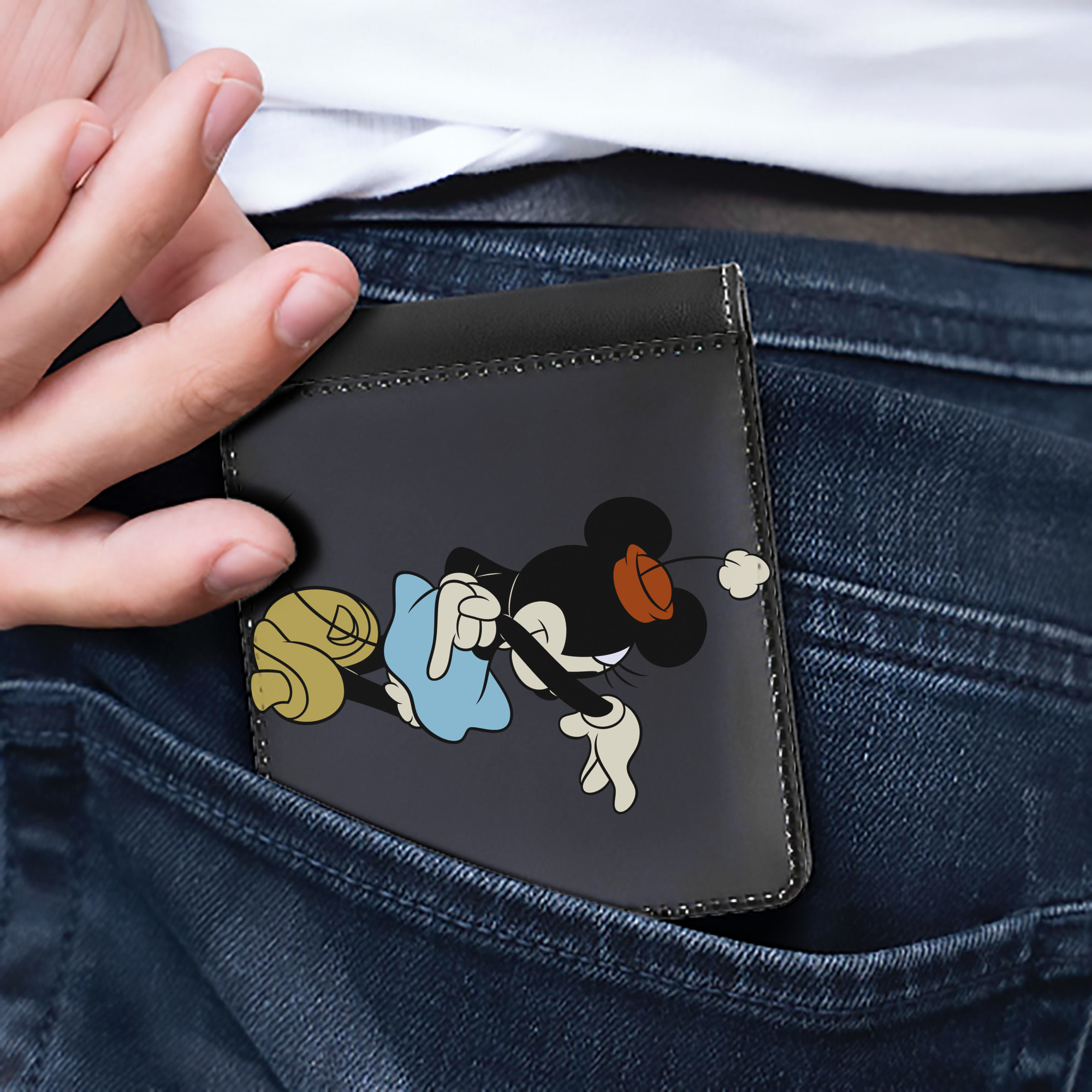 （画像用） ミッキーマウス Mickey Mouse 二つ折り革財布