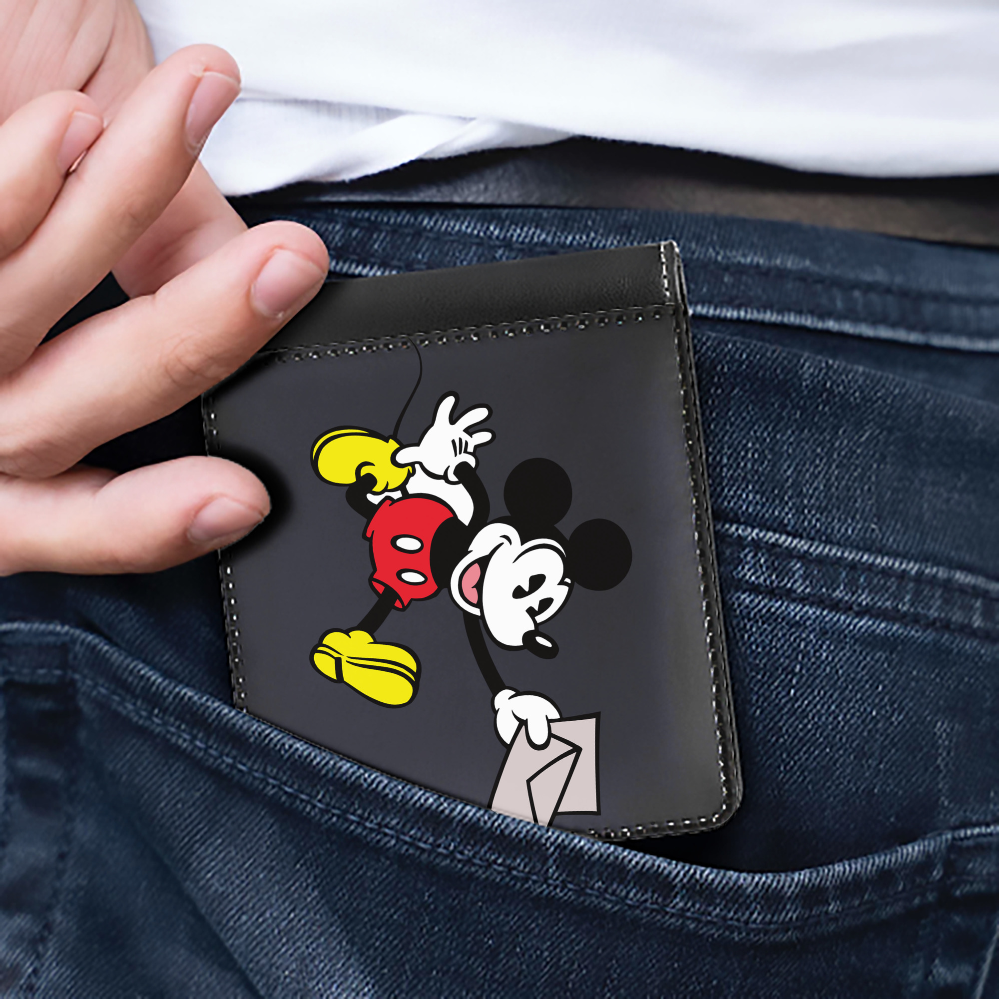 （画像用） ミッキーマウス Mickey Mouse 二つ折り革財布