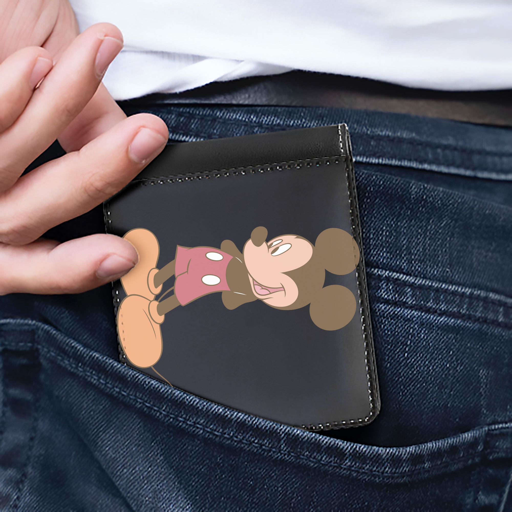 （画像用） ミッキーマウス Mickey Mouse 二つ折り革財布