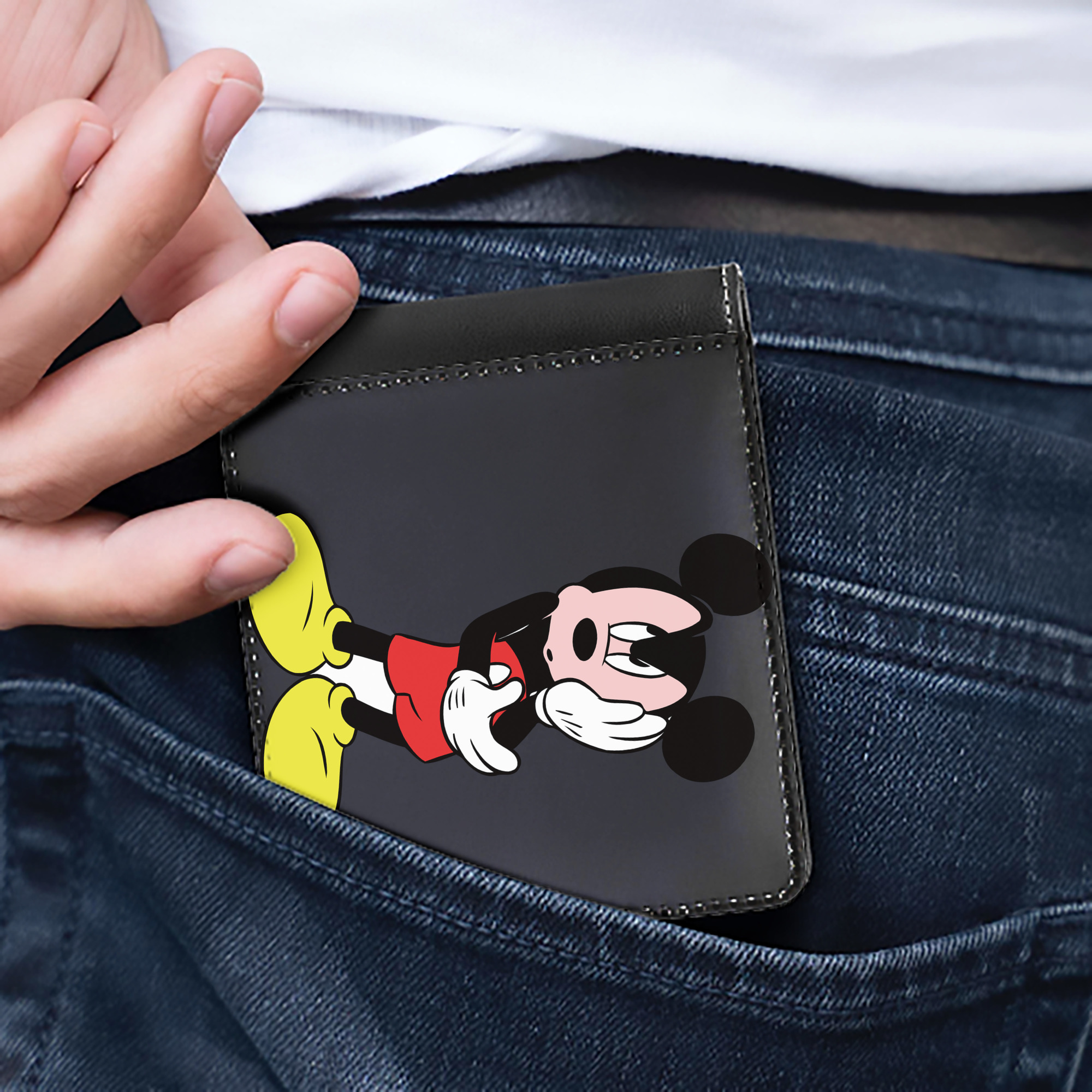 （画像用） ミッキーマウス Mickey Mouse 二つ折り革財布