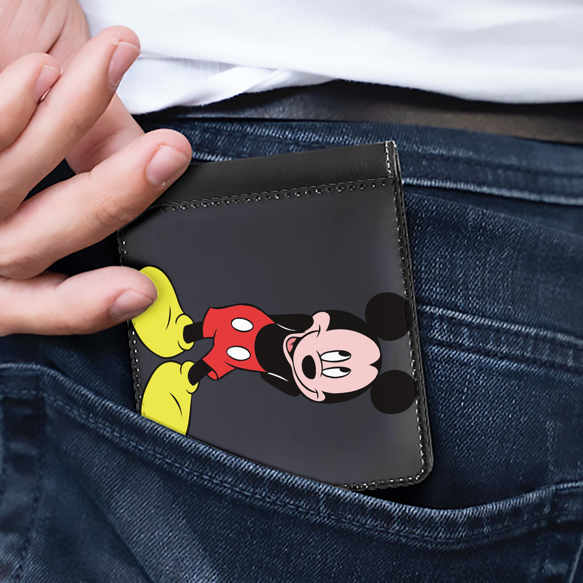 （画像用） ミッキーマウス Mickey Mouse 二つ折り革財布