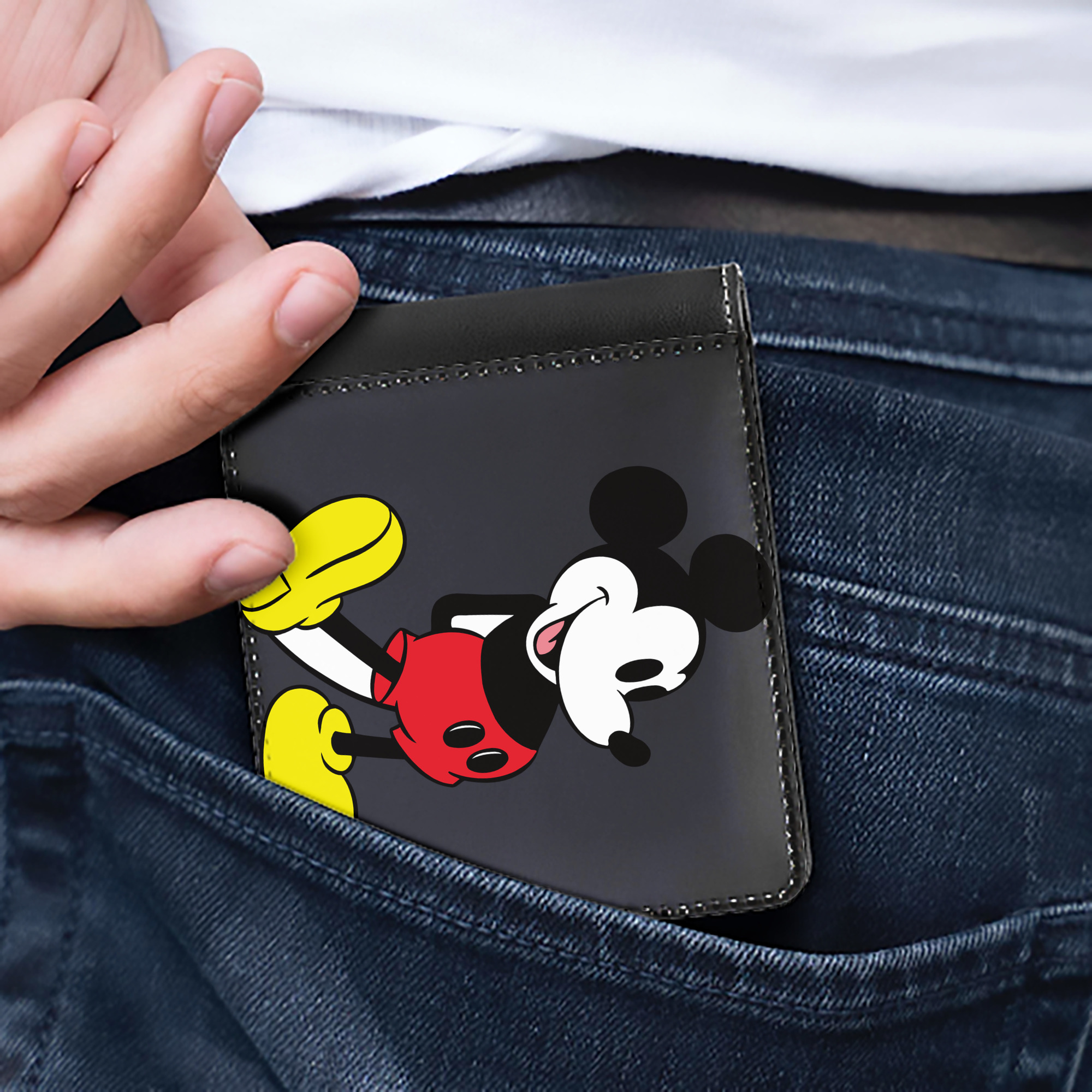 （画像用） ミッキーマウス Mickey Mouse 二つ折り革財布
