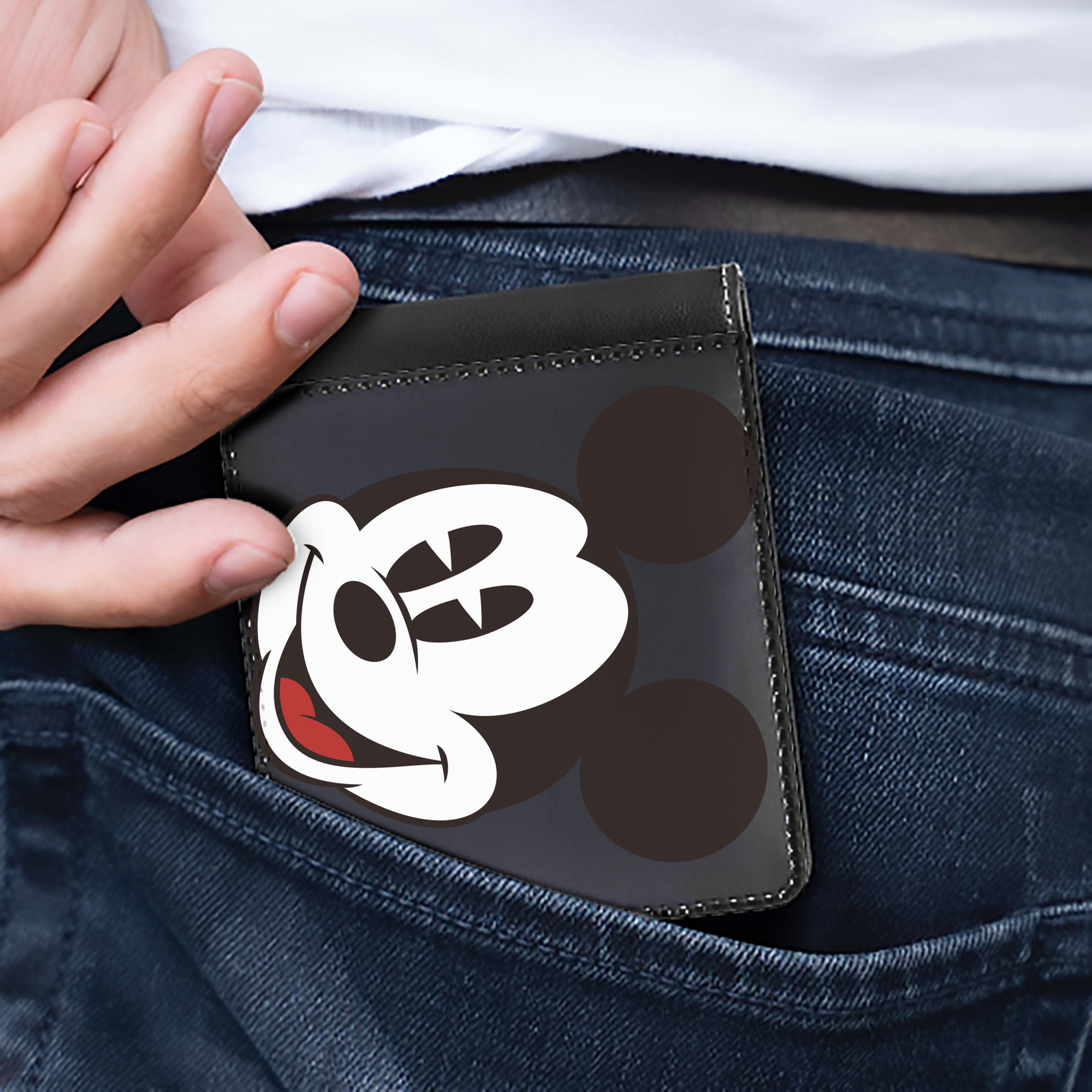 （画像用） ミッキーマウス Mickey Mouse 二つ折り革財布