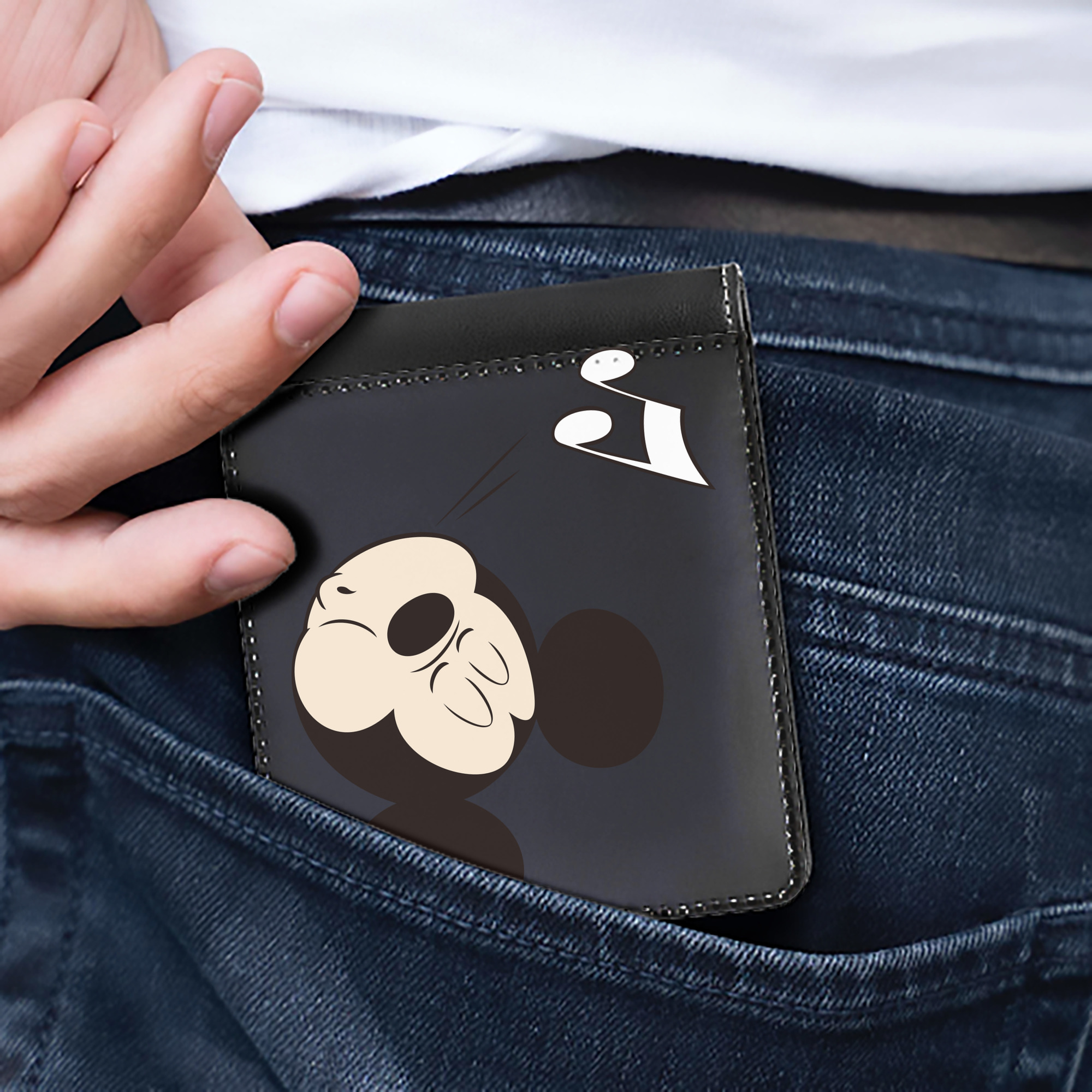 （画像用） ミッキーマウス Mickey Mouse 二つ折り革財布