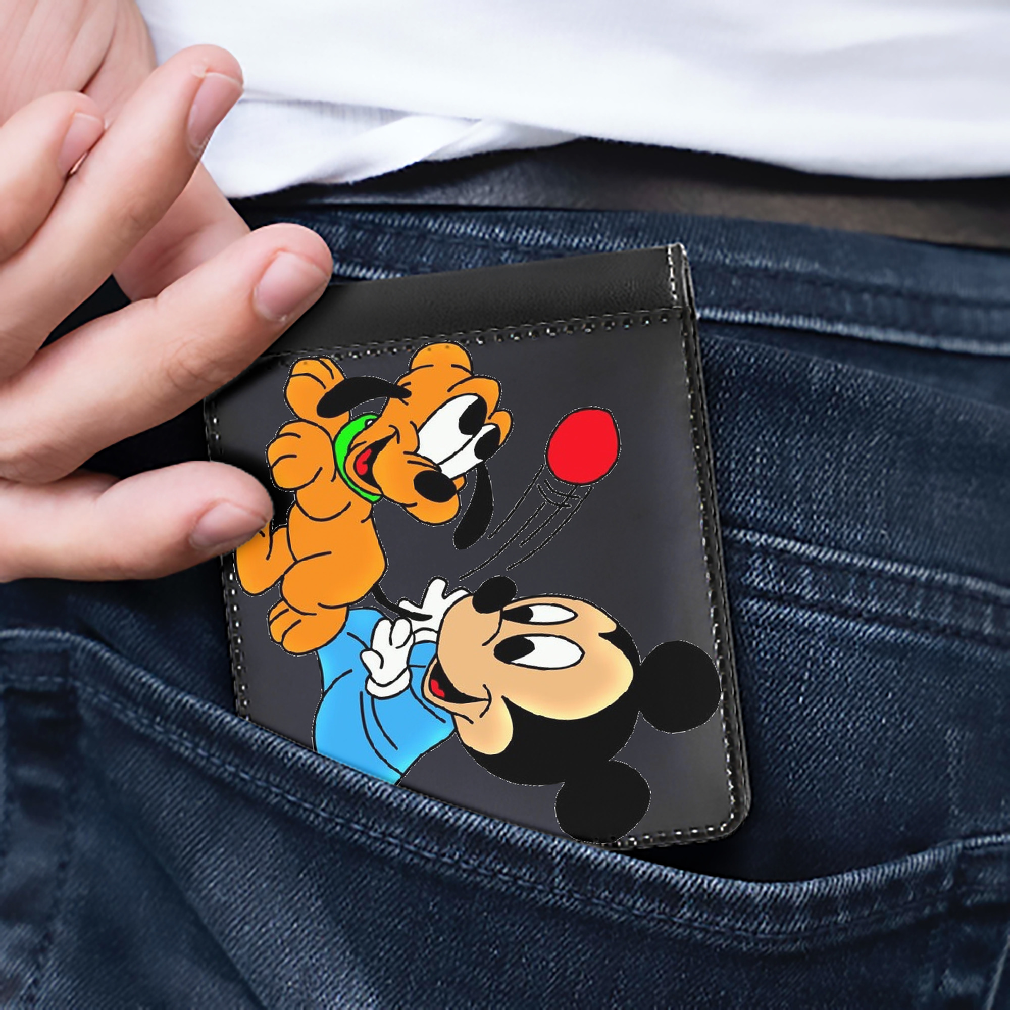 （画像用） ミッキーマウス Mickey Mouse 二つ折り革財布