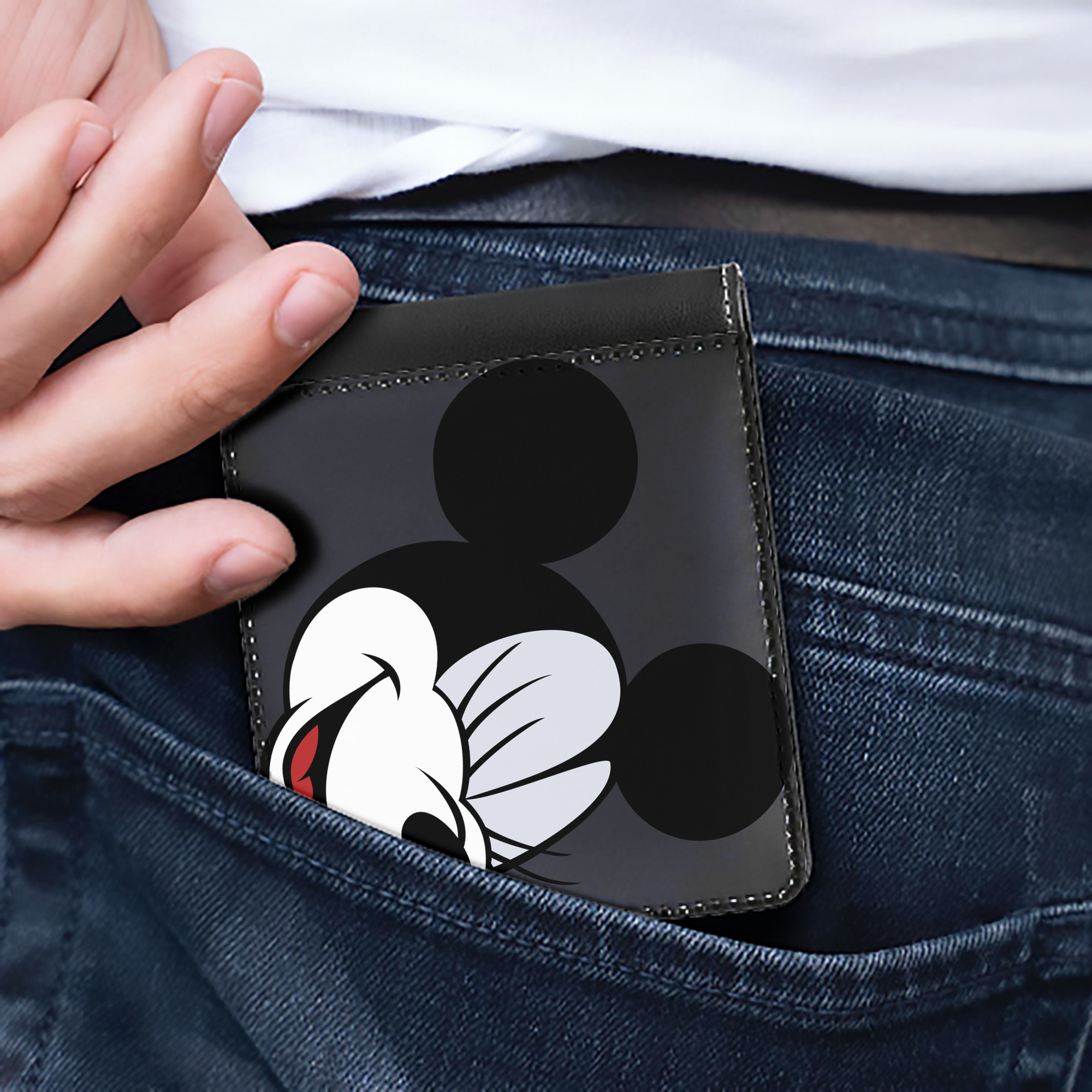 （画像用） ミッキーマウス Mickey Mouse 二つ折り革財布