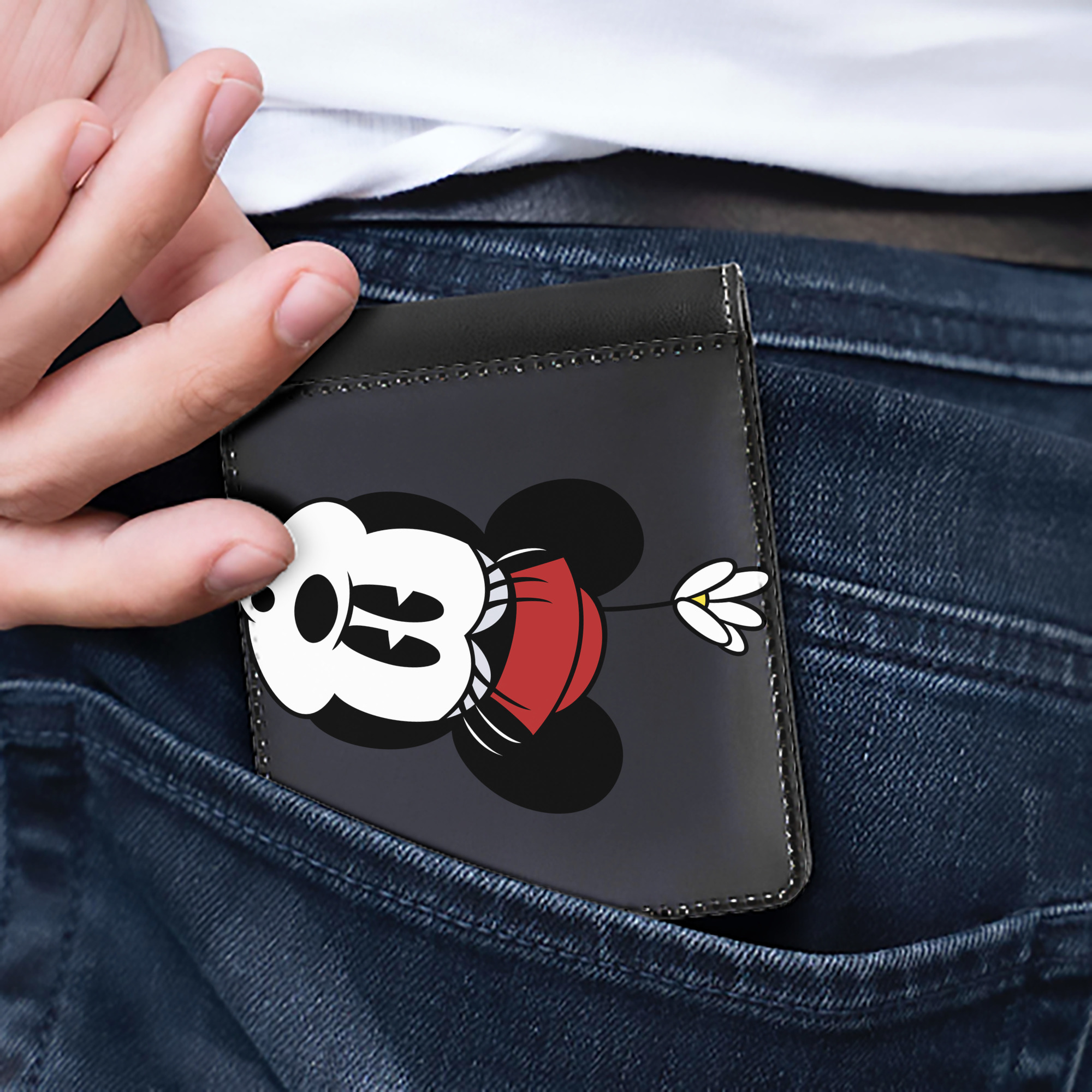 （画像用） ミッキーマウス Mickey Mouse 二つ折り革財布
