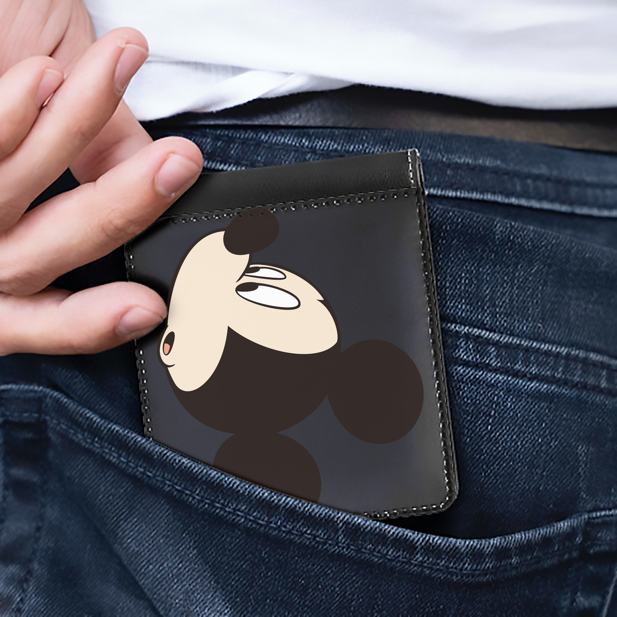 （画像用） ミッキーマウス Mickey Mouse 二つ折り革財布