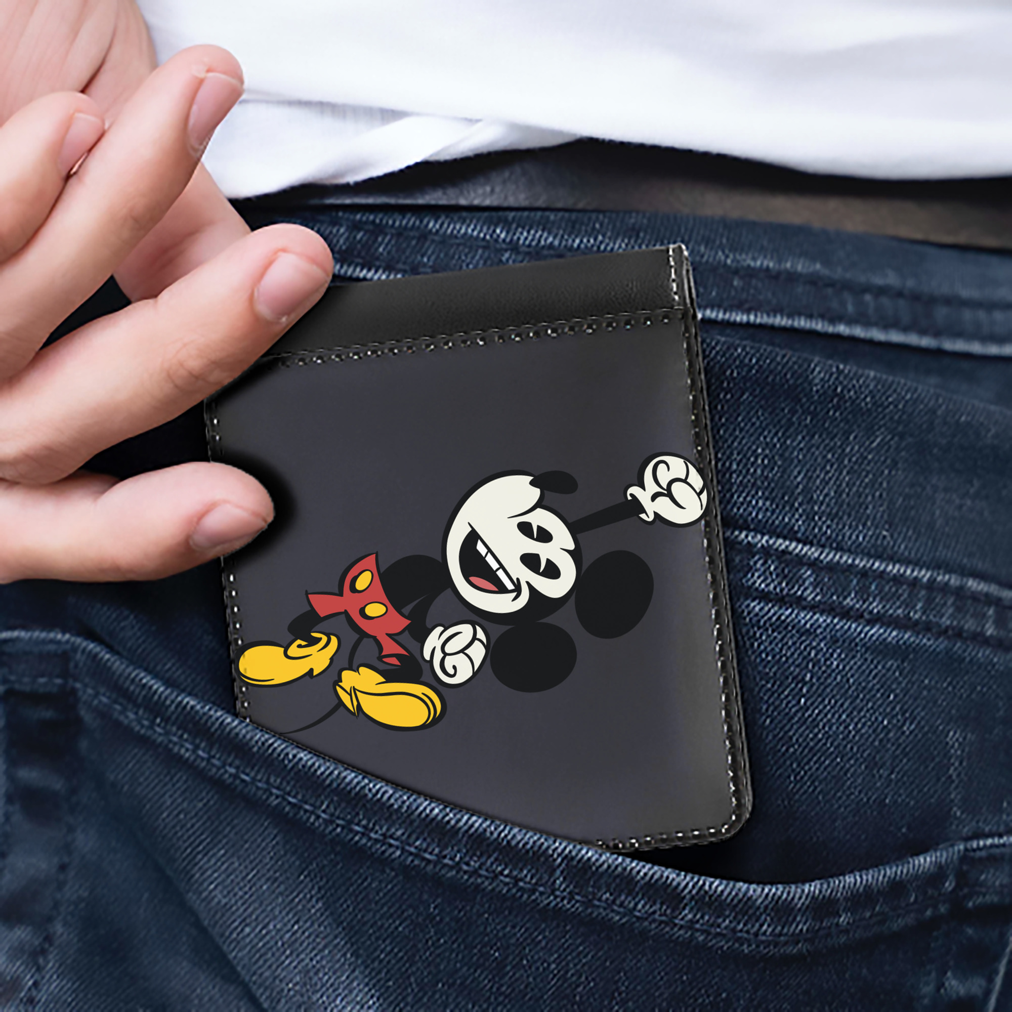 （画像用） ミッキーマウス Mickey Mouse 二つ折り革財布