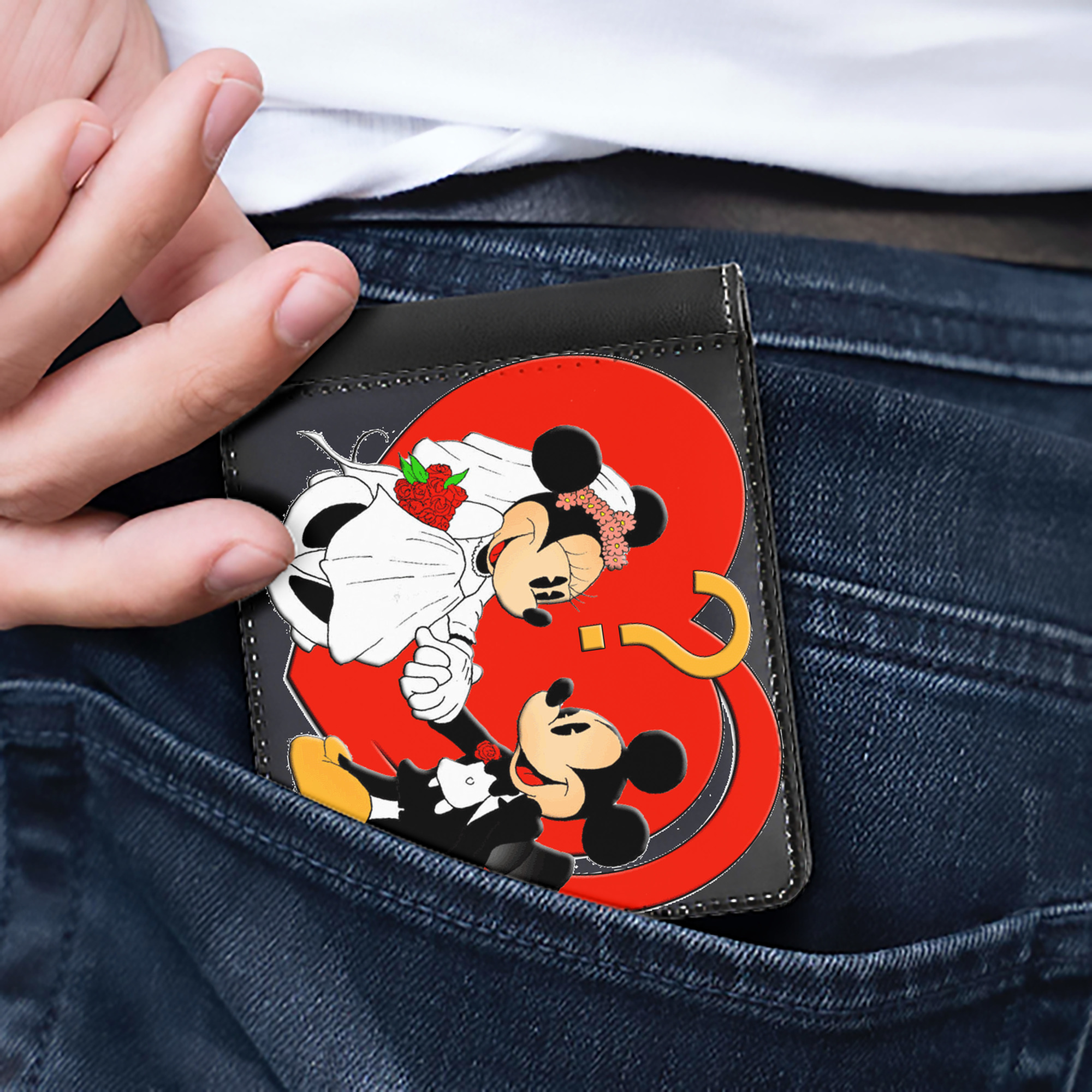 （画像用） ミッキーマウス Mickey Mouse 二つ折り革財布
