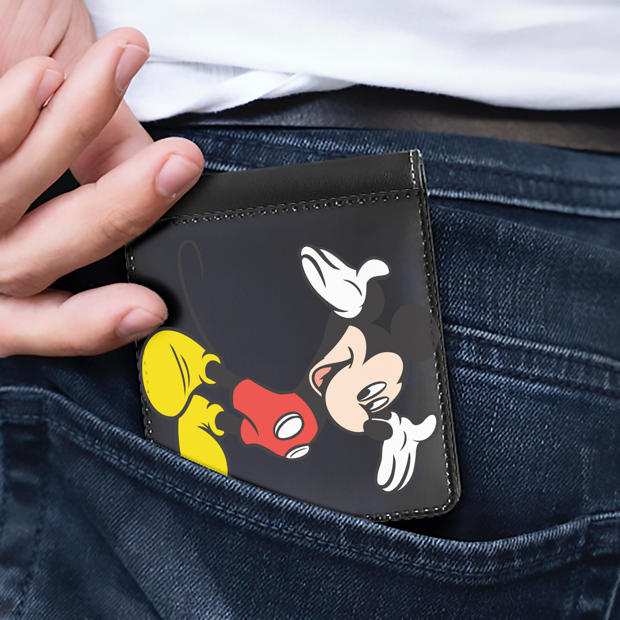 （画像用） ミッキーマウス Mickey Mouse 二つ折り革財布