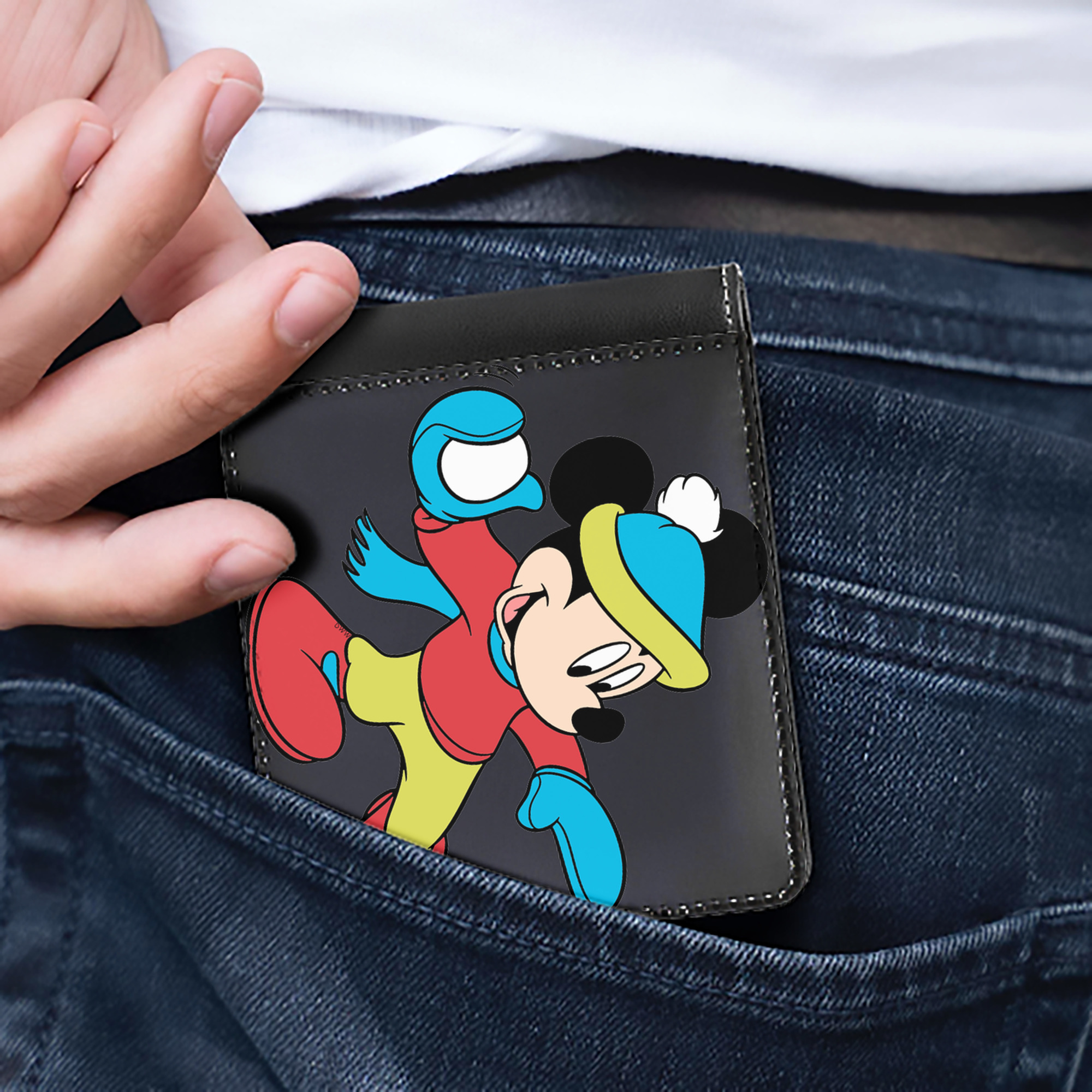 （画像用） ミッキーマウス Mickey Mouse 二つ折り革財布