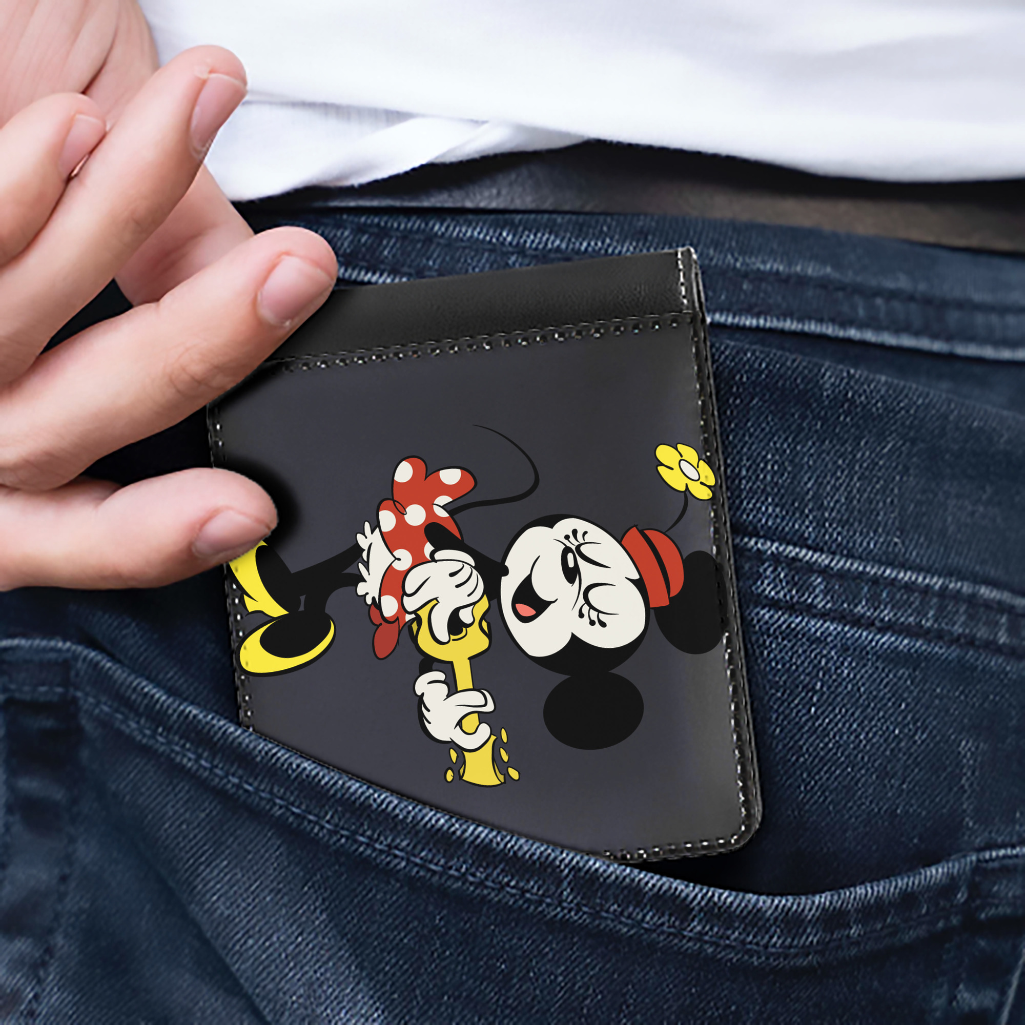 （画像用） ミッキーマウス Mickey Mouse 二つ折り革財布