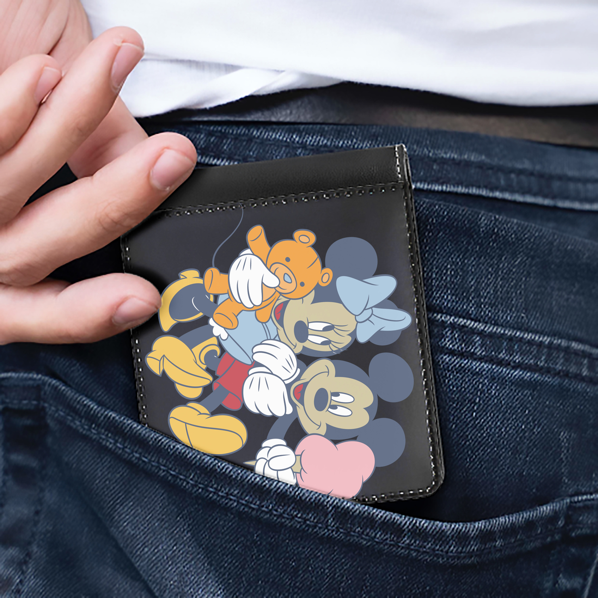 （画像用） ミッキーマウス Mickey Mouse 二つ折り革財布