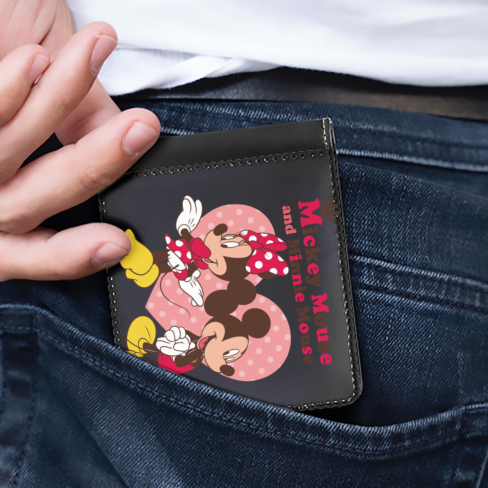 （画像用） ミッキーマウス Mickey Mouse 二つ折り革財布