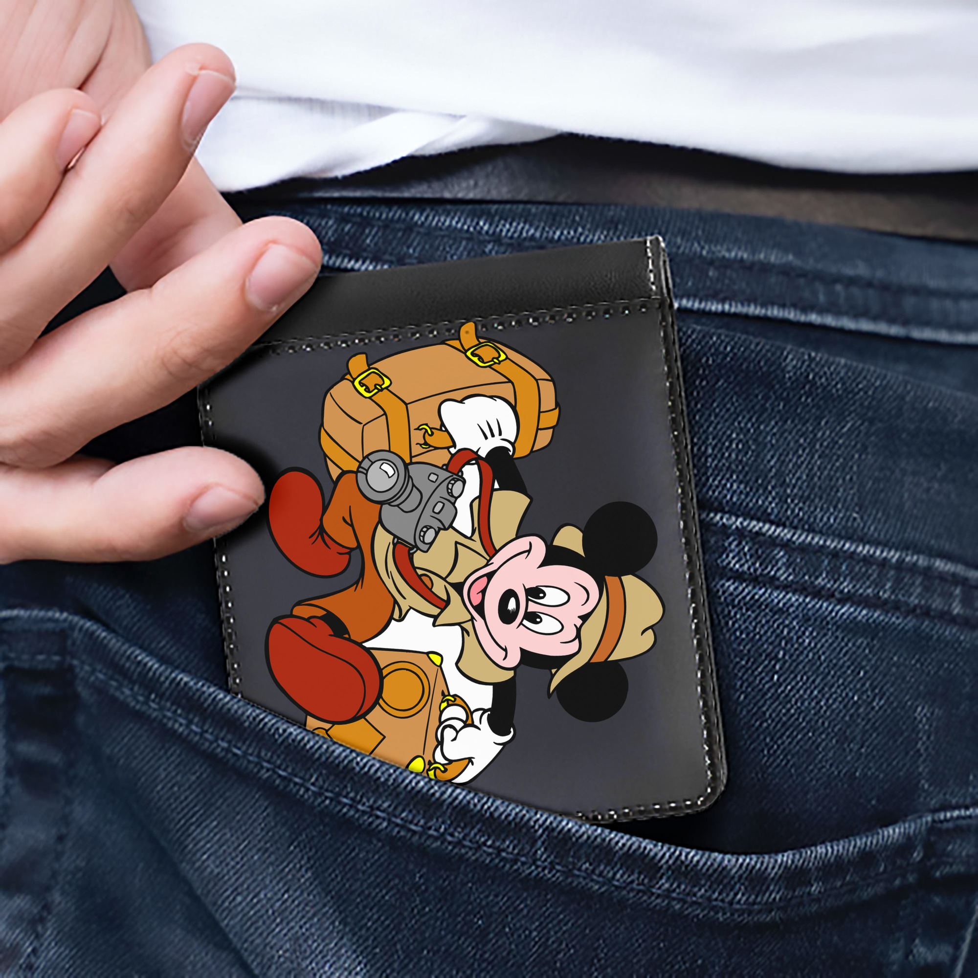 （画像用） ミッキーマウス Mickey Mouse 二つ折り革財布