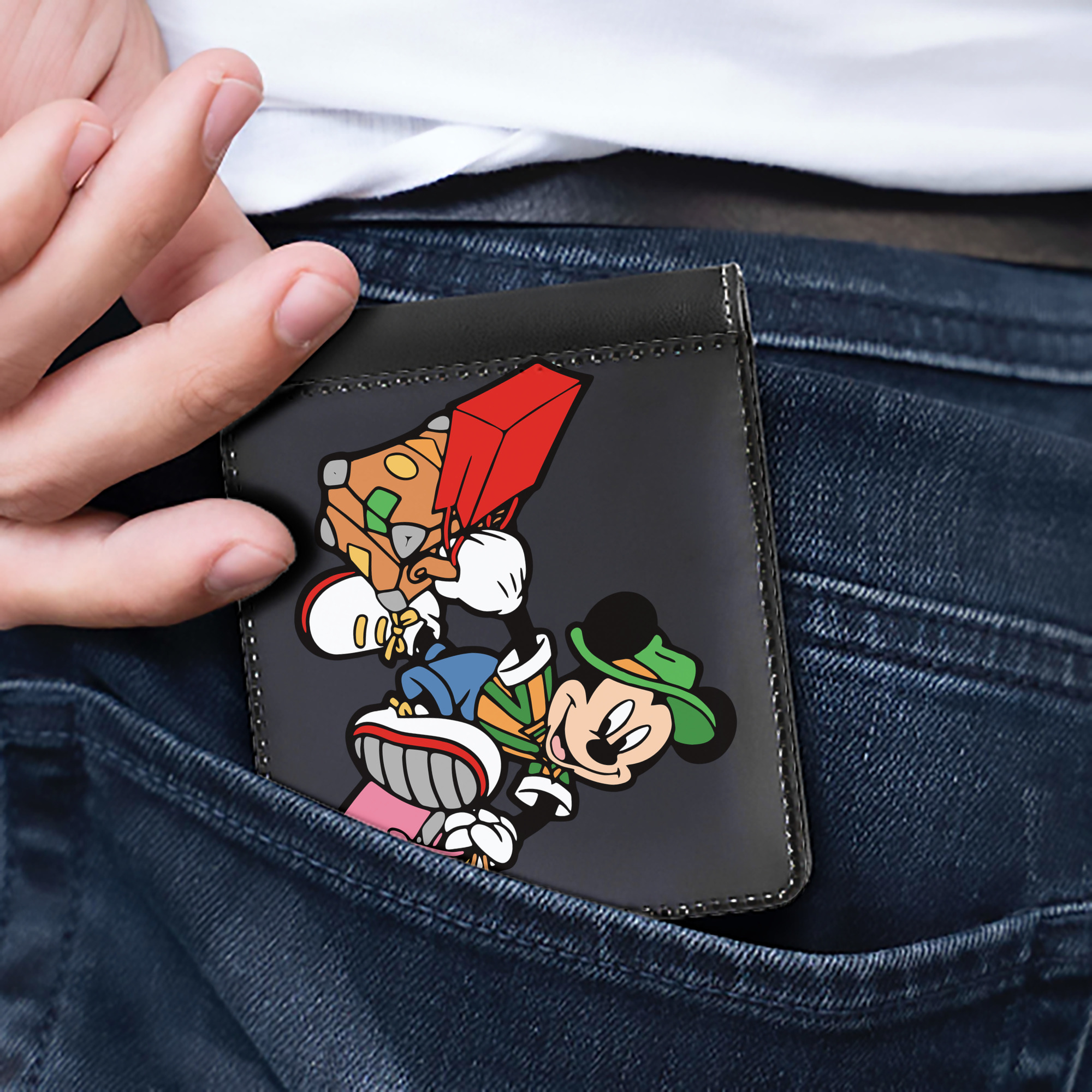 （画像用） ミッキーマウス Mickey Mouse 二つ折り革財布