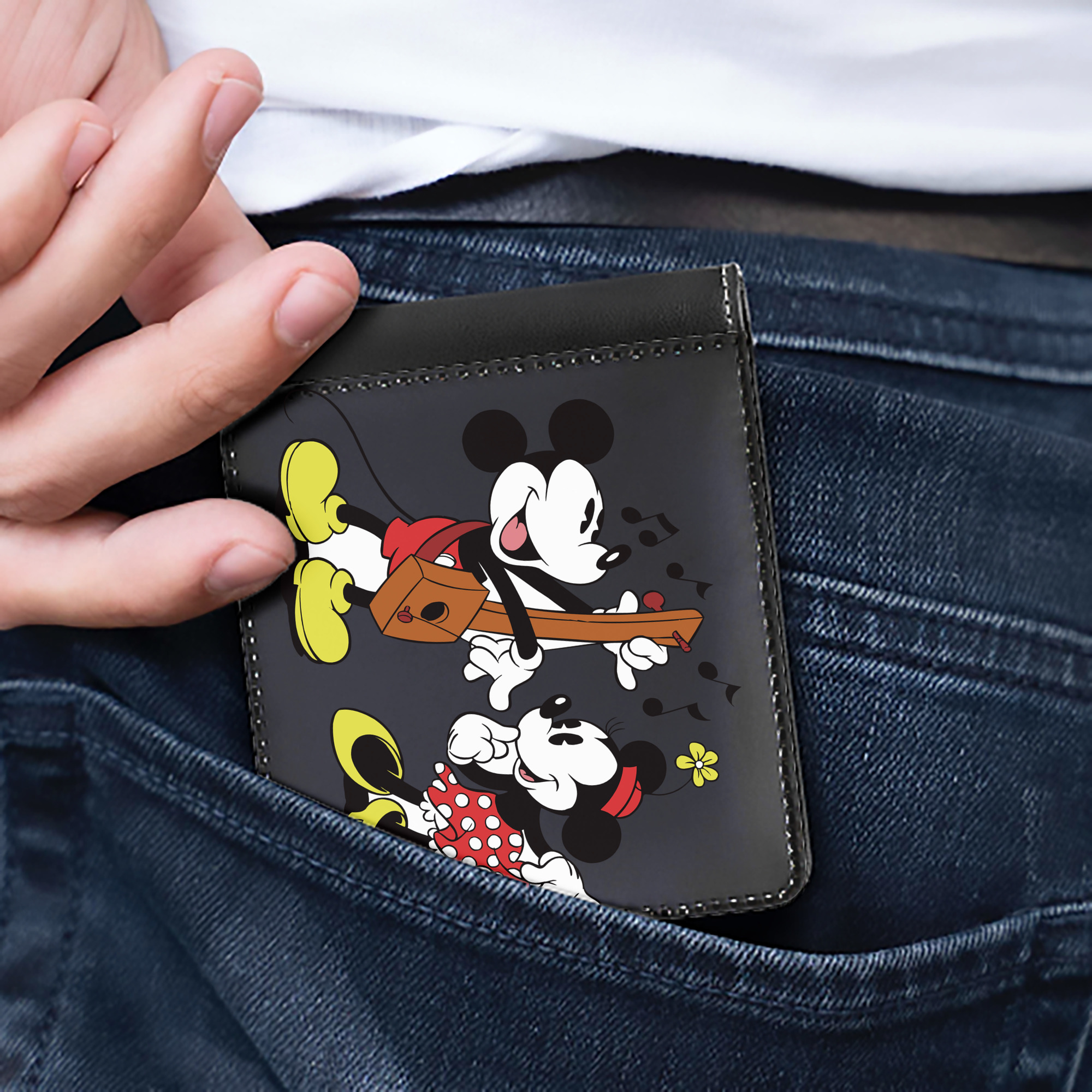 （画像用） ミッキーマウス Mickey Mouse 二つ折り革財布