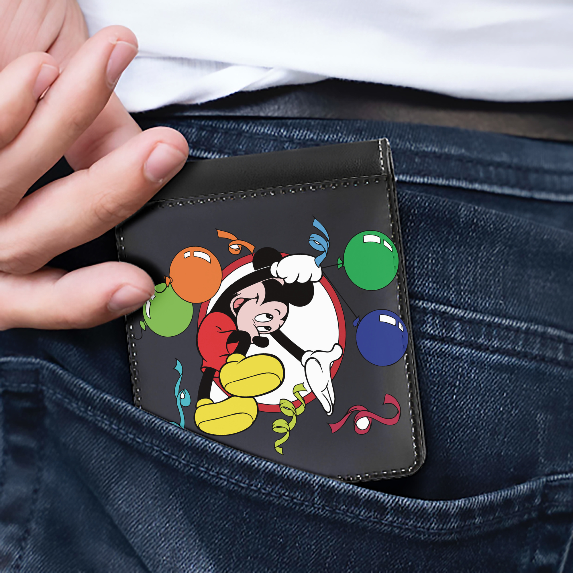 （画像用） ミッキーマウス Mickey Mouse 二つ折り革財布
