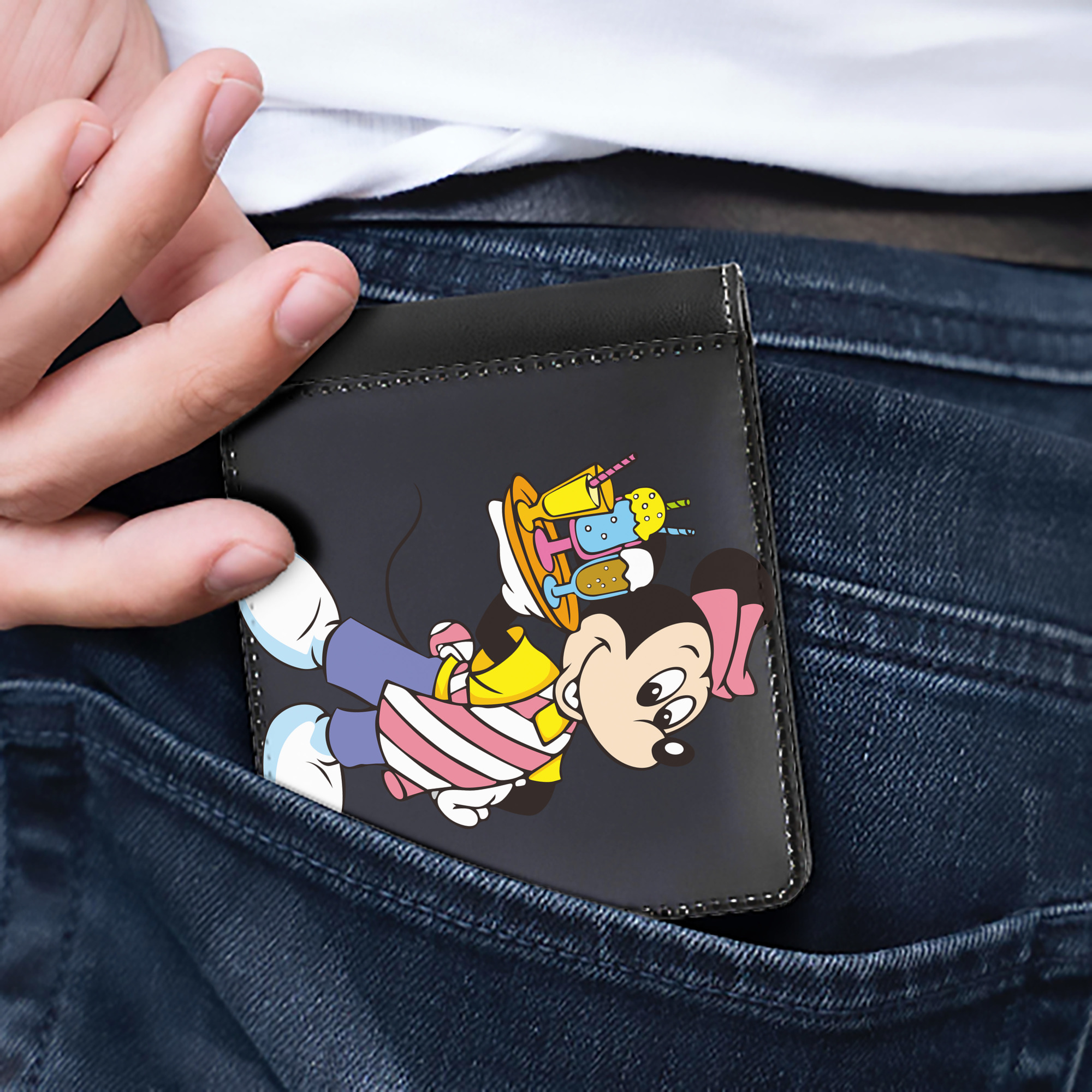（画像用） ミッキーマウス Mickey Mouse 二つ折り革財布
