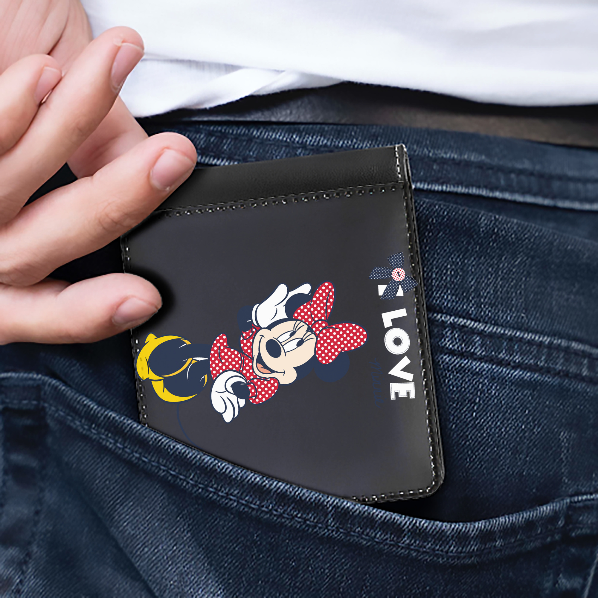 （画像用） ミッキーマウス Mickey Mouse 二つ折り革財布