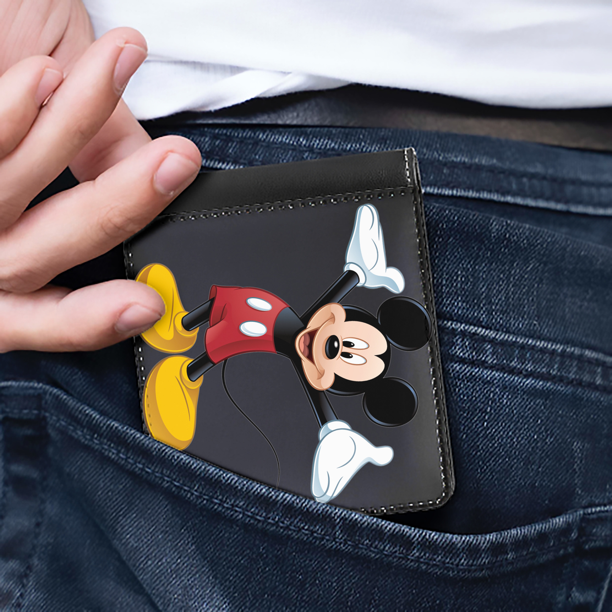 （画像用） ミッキーマウス Mickey Mouse 二つ折り革財布